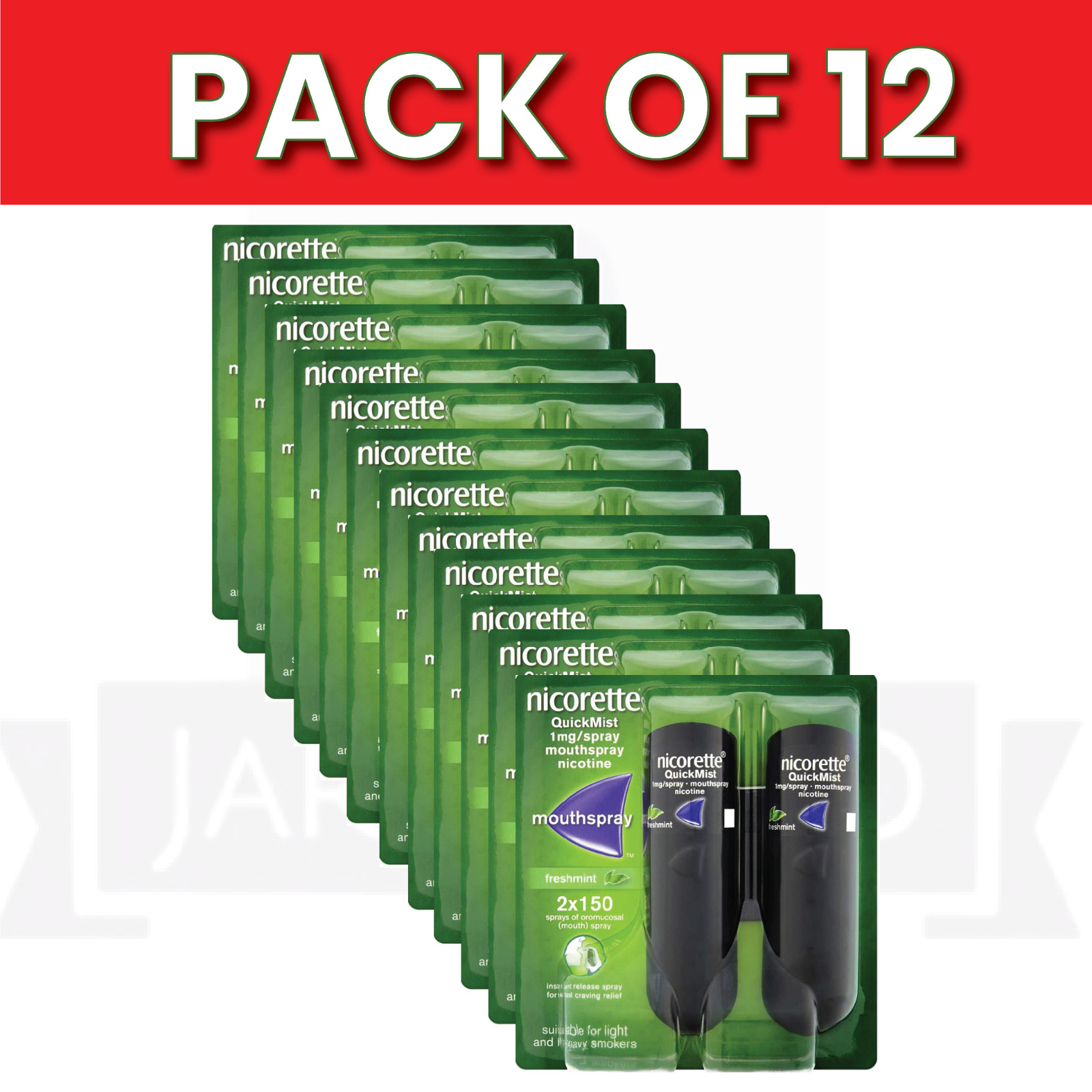 Nicorette Quickmist Duo, 2 x 150 sprays- PACK OF 12-FREE SHIPPING
