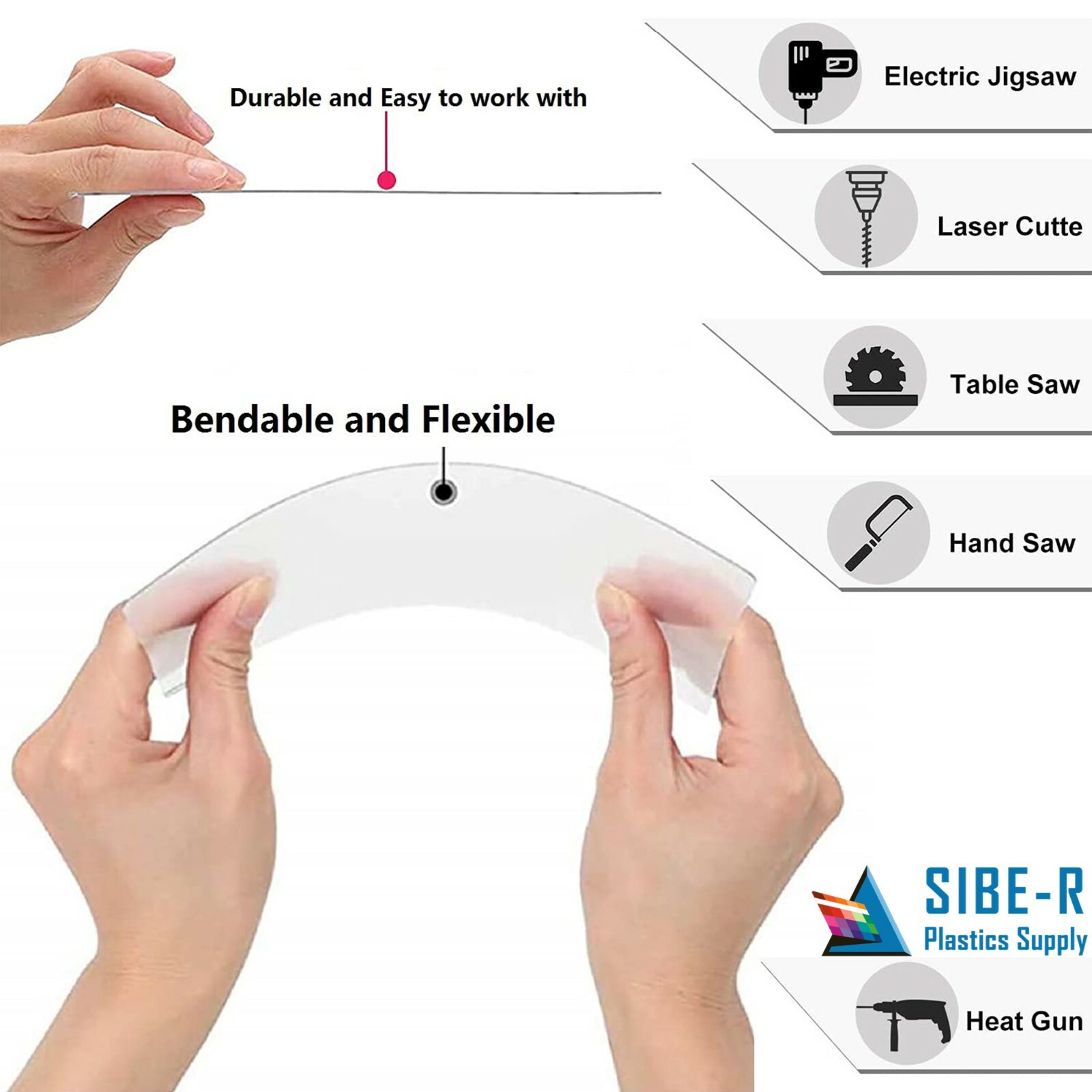 (10-Pk) PETG Plastic Sheet - 0.060" thick - Clear - 12" x 12" - Vacuum Forming