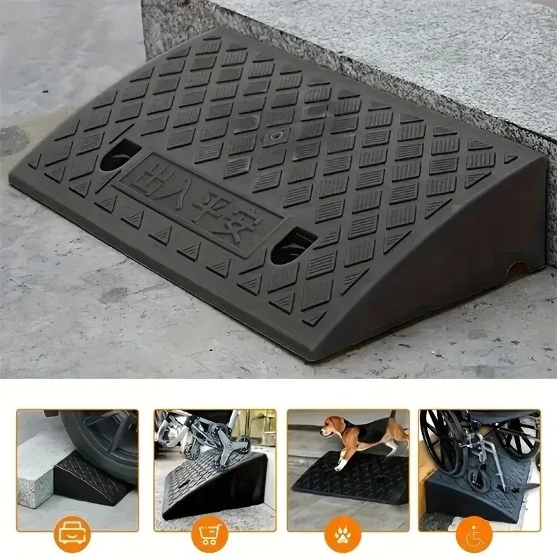 2Pack PE Curb Ramp Heavy Duty Threshold Ramp Car Curb Driveway Ramp Professional