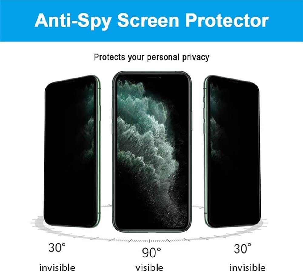 For iPhone 15 14 13 12 11 Pro Max Tempered Glass Privacy Screen Camera Protector