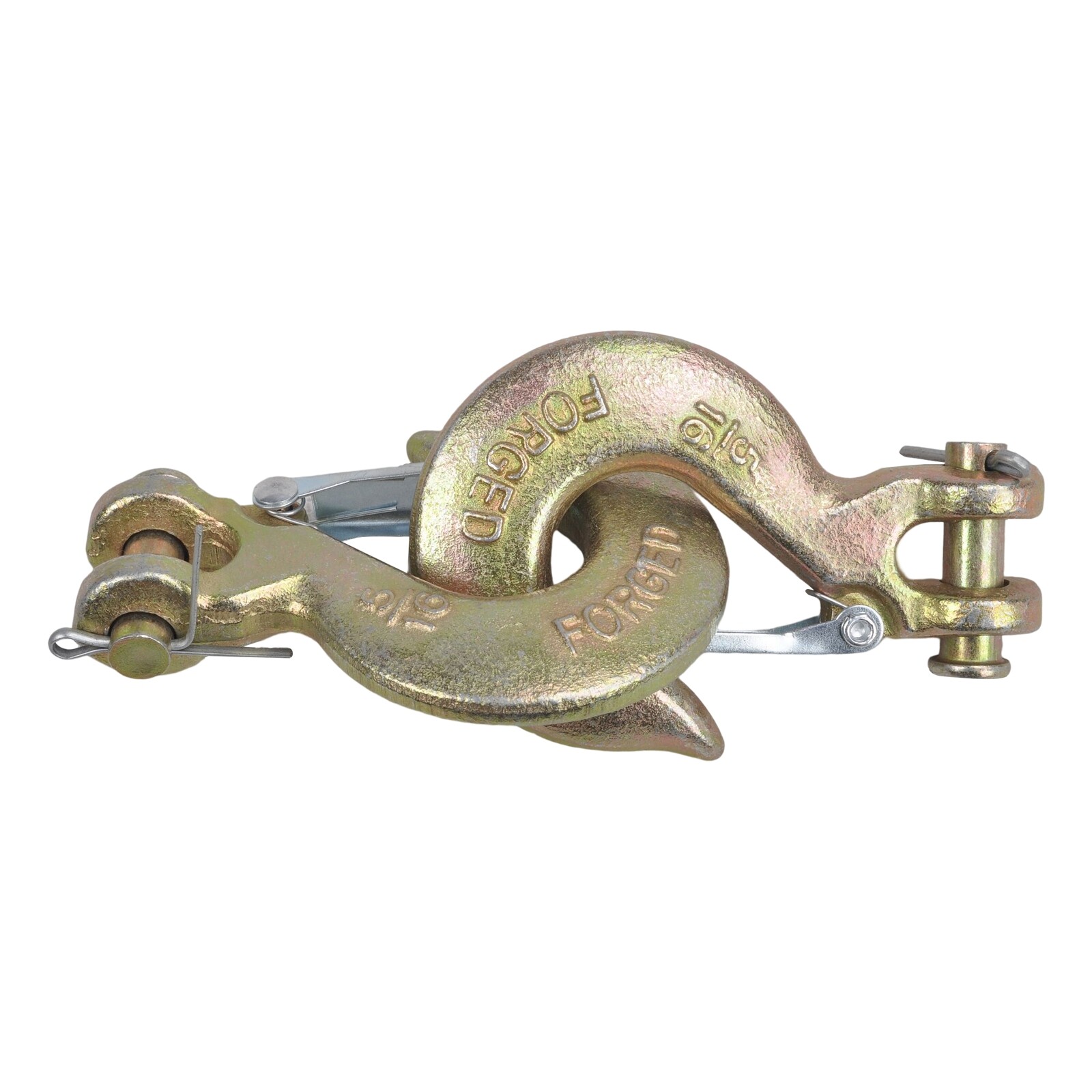(2) 5/16" Grade 70 Steel Heavy Duty Forged Clevis Slip Hook With Safety Latch