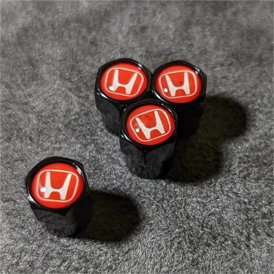 Hexagon Shape Red H Car Wheel Tire Air Valve Caps Stem Dust Cover Fit Most Honda