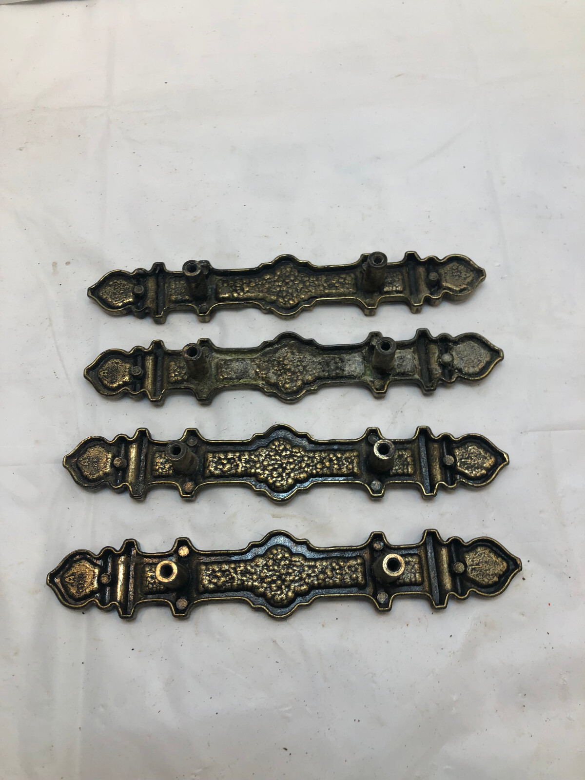 Vintage Cabinet Pulls Drawer Handles Gothic Bronze Metal 6.75", 3" hole centers