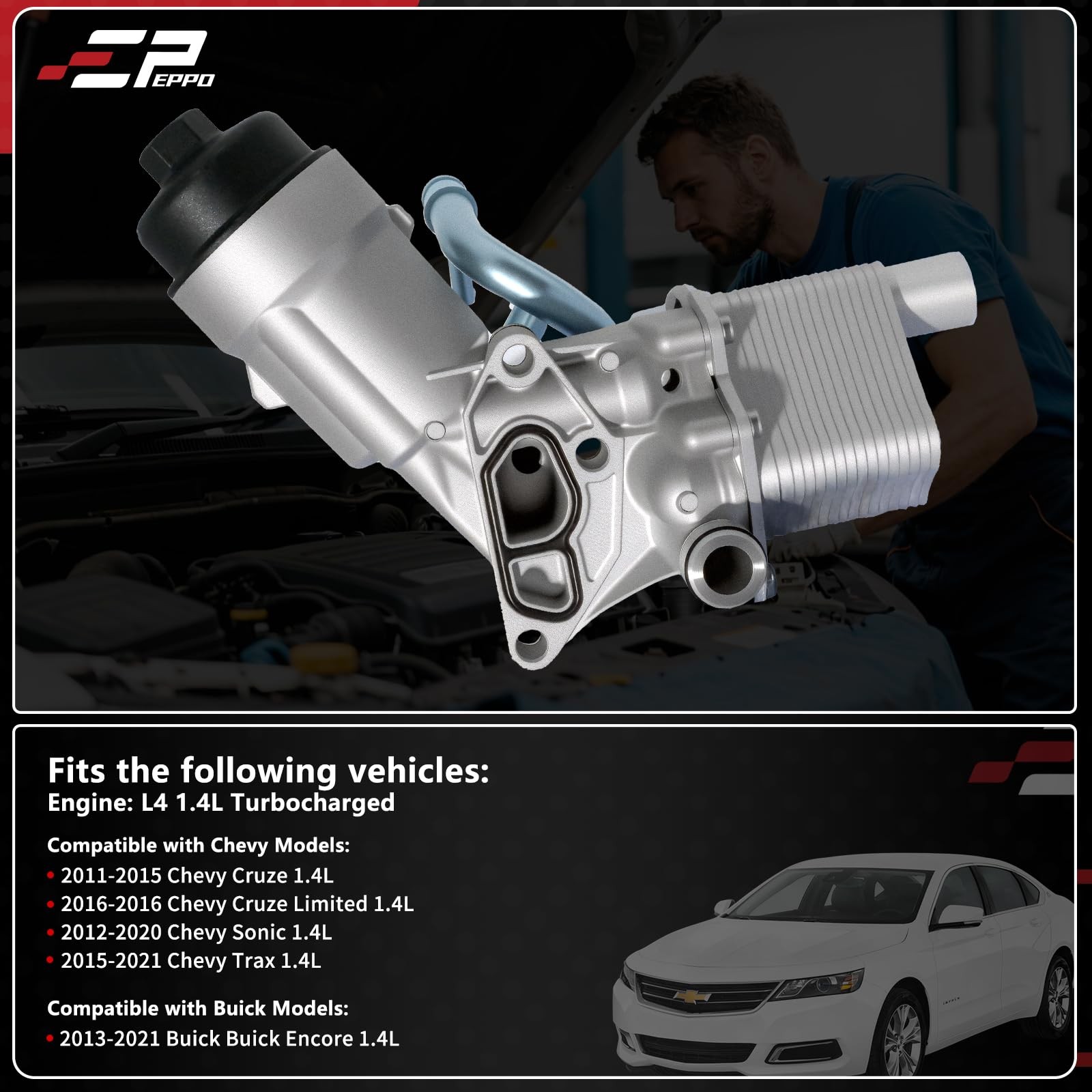 EPPO Oil Filter Housing 918-428 for 2011-2021 Chevy Cruze, 2012-2020