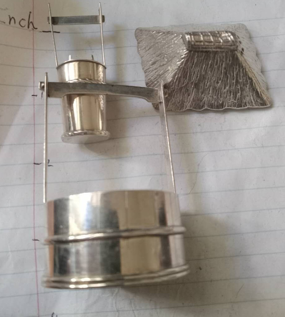 Lot 3 Sterling Silver Japanese Asian Salt Cellar Chiyodaya 千代田 Bucket Hut Pepper