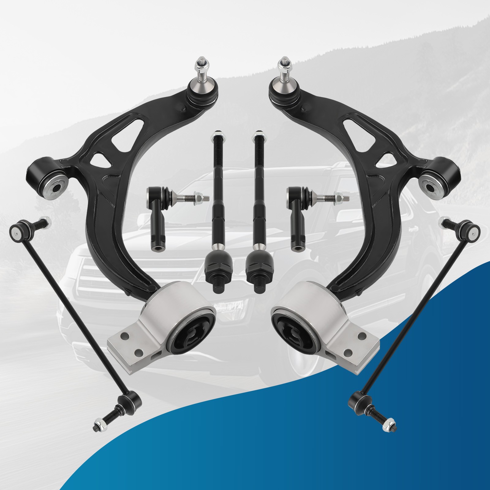 8x Front Lower Control Arms w/ Ball Joints For 2011-2015 2016 2017 Ford Explorer