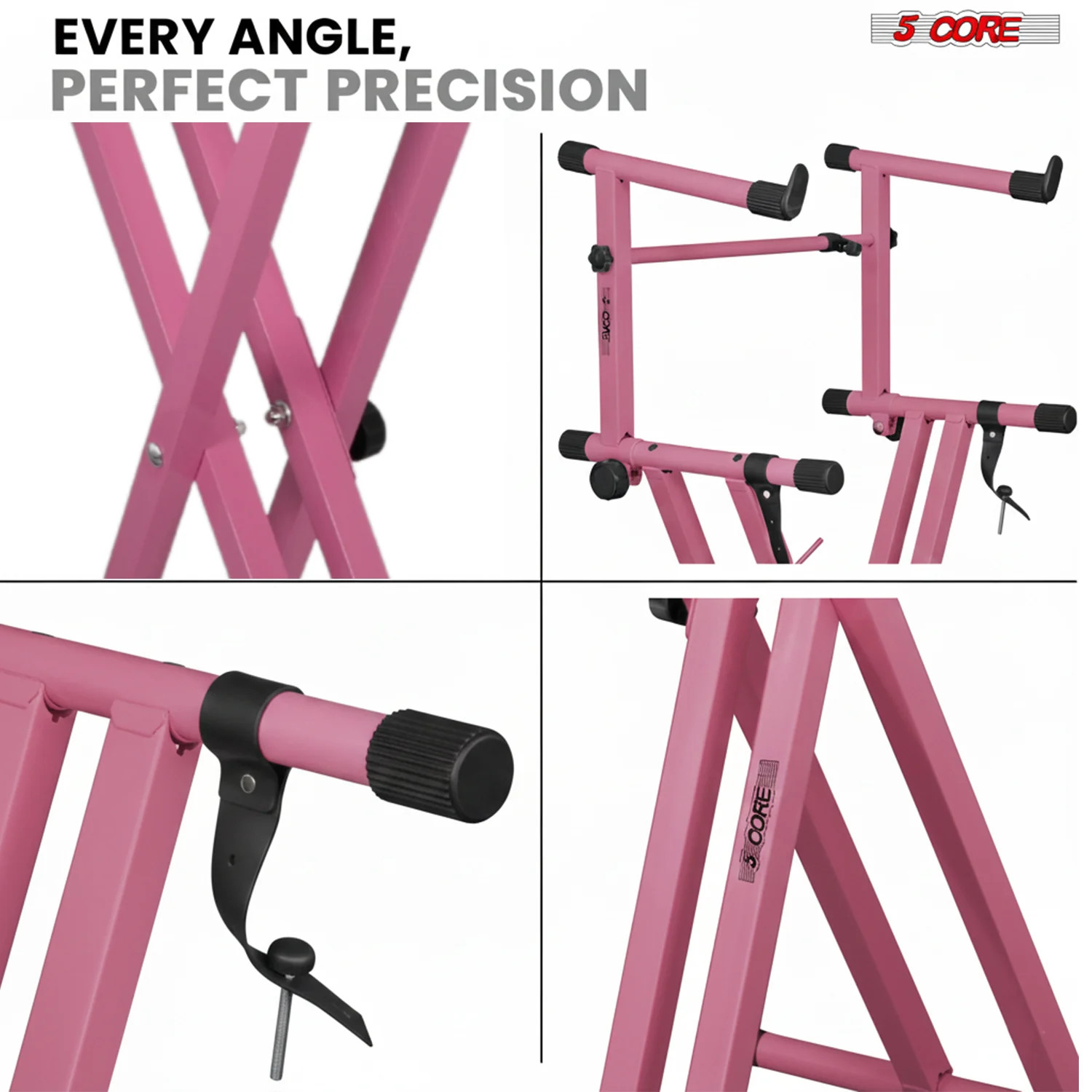 5 Core 2 Tier Keyboard Stand Combo Adjustable Piano Stand wExtension Arm