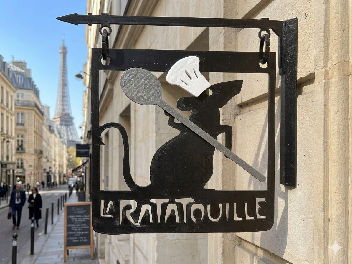 La Ratatouille Sign Disney Kitchen Wall Art Remy Chef Decor French Bistro Gift