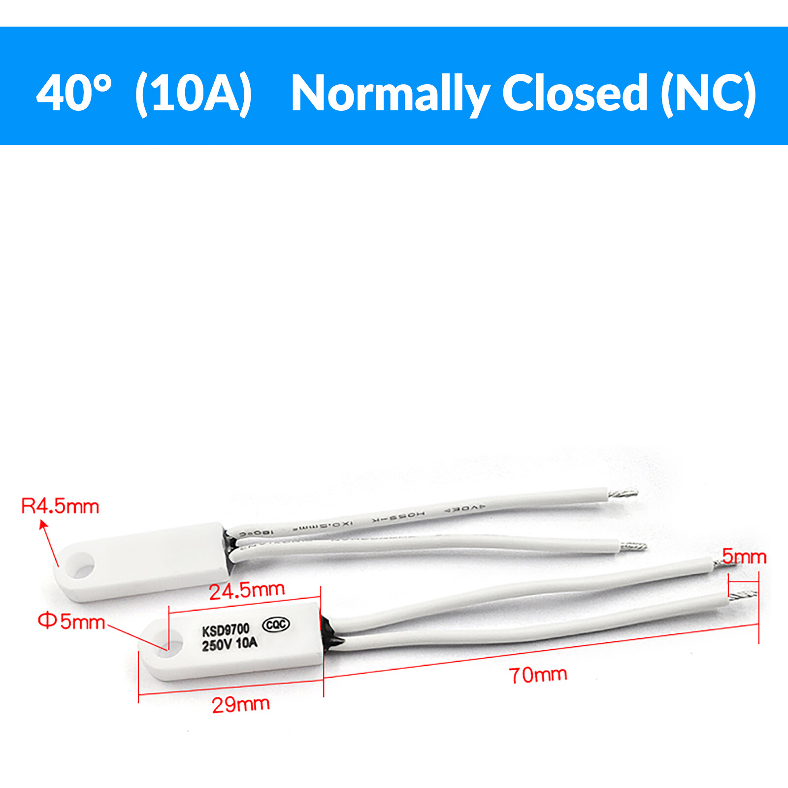 KSD9700 Temperature Switch Thermostat Thermal Protector 10A 40°C - 150°C NC / NO