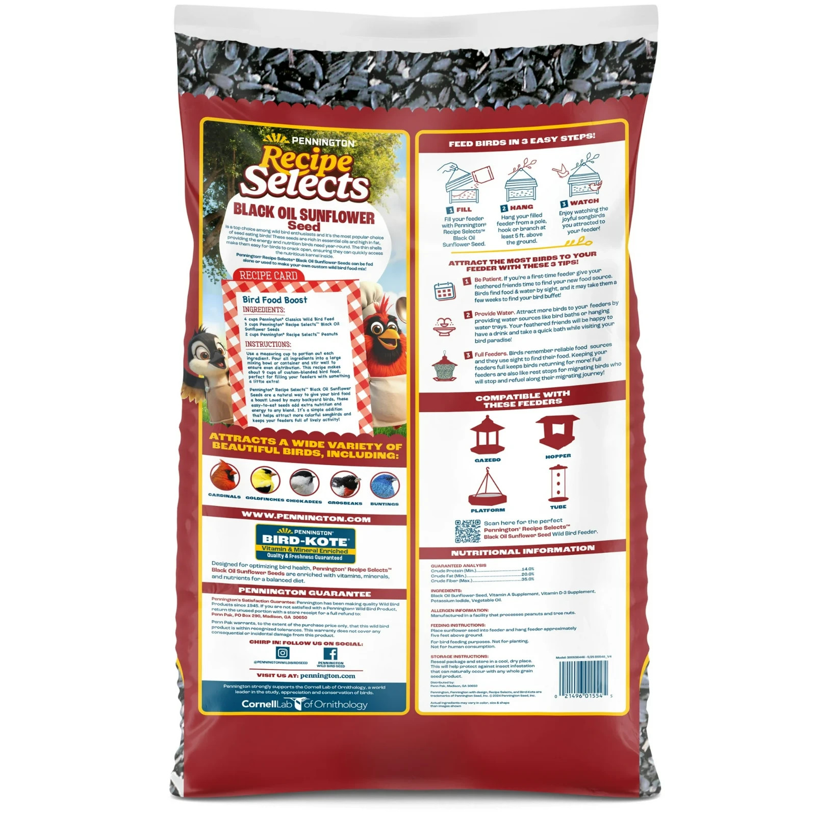 Pennington Select Black Oil Sunflower Seed Wild Bird Dry Feed, 10 lb. New Bag