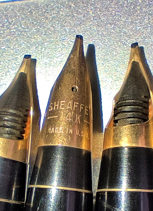 (1) Sheaffer Triumph Solid 14K Gold Stub Nib Unit, Section & Feed Touchdown Era