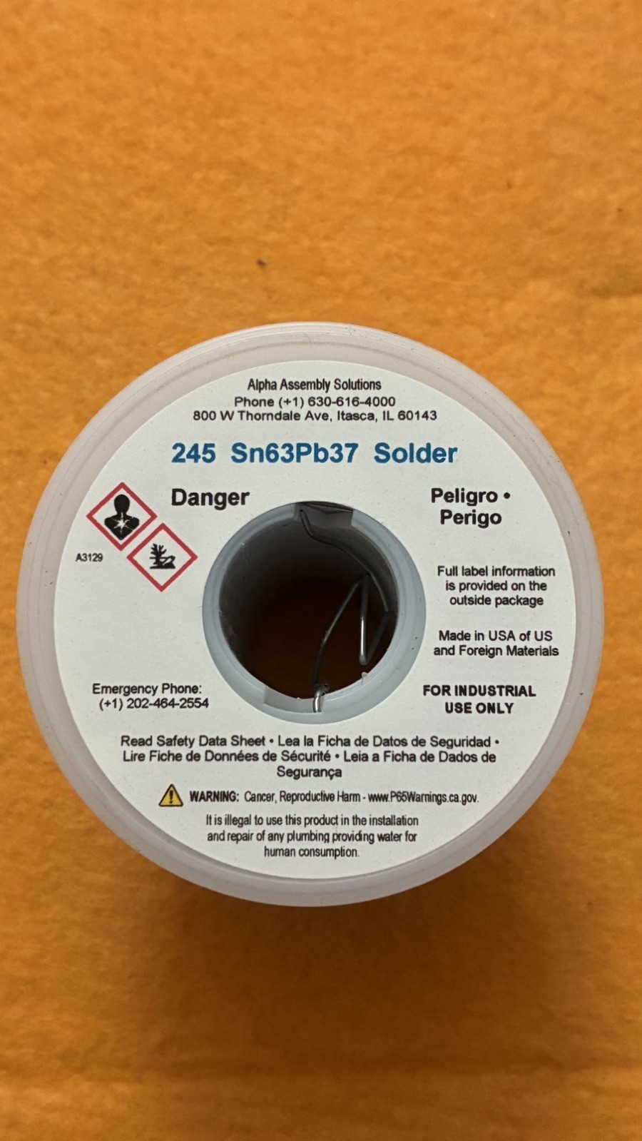 Kester 24-6337-8802 - 24-6337-8802 Solder Wire, No Clean-Sn63Pb37 3.3% 245 0.8mm