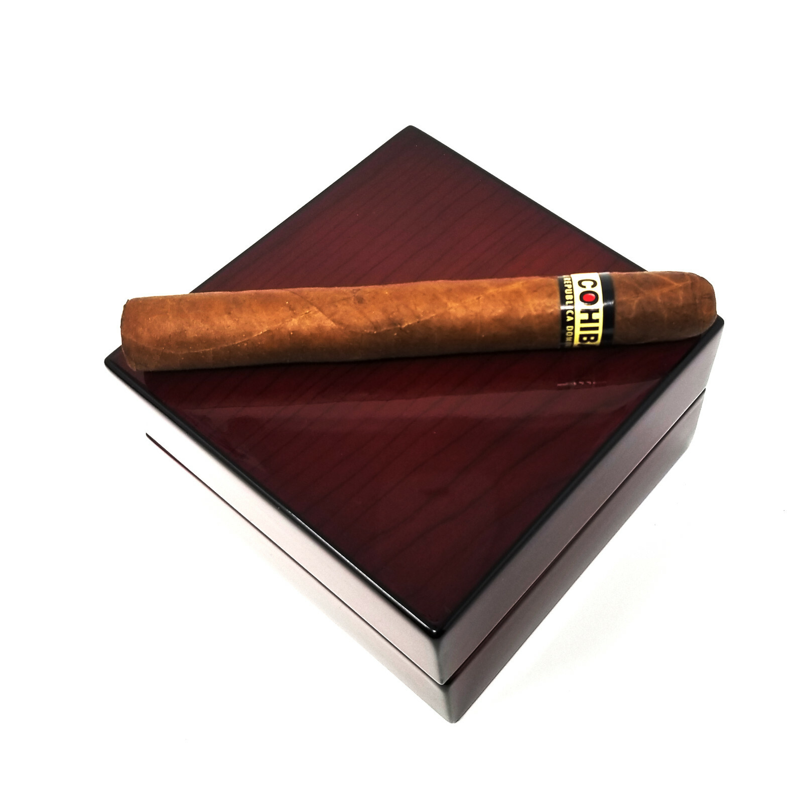 Wood Folding Low Luster,Cigar Ashtray with Guillotine Cutter & Bullet Punch Set