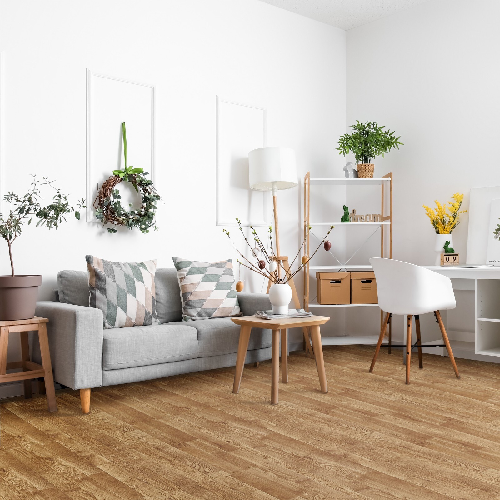 Sorbus 96 Sq. Ft. Wood Grain Floor Tiles, Interlocking EVA Foam Mats 24 Pcs.