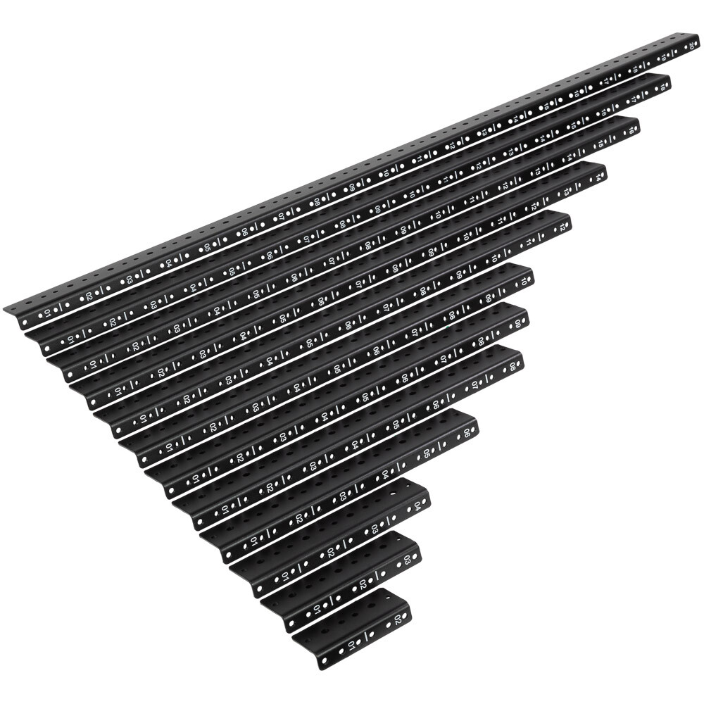 NavePoint Vertical Rack Rail Pair DIY Kit with Hardware, Black