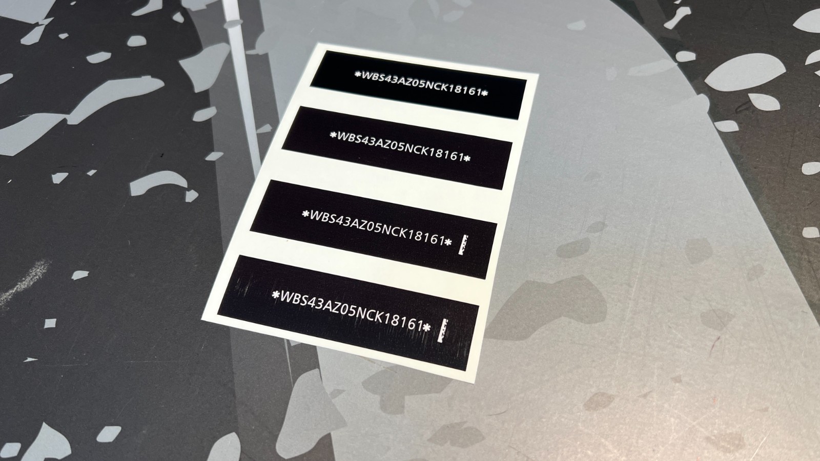 Automobile VIN ID Label Replacement Sticker – Car Identification Decal Set of 4