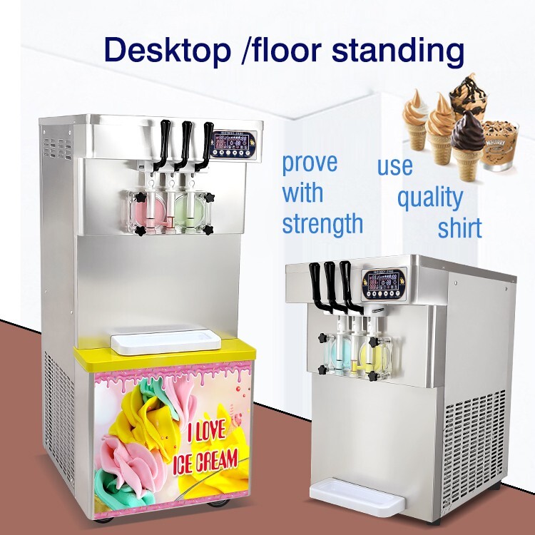Kolice commercial ETL 2+1 mixed flavors soft serve ice cream machine