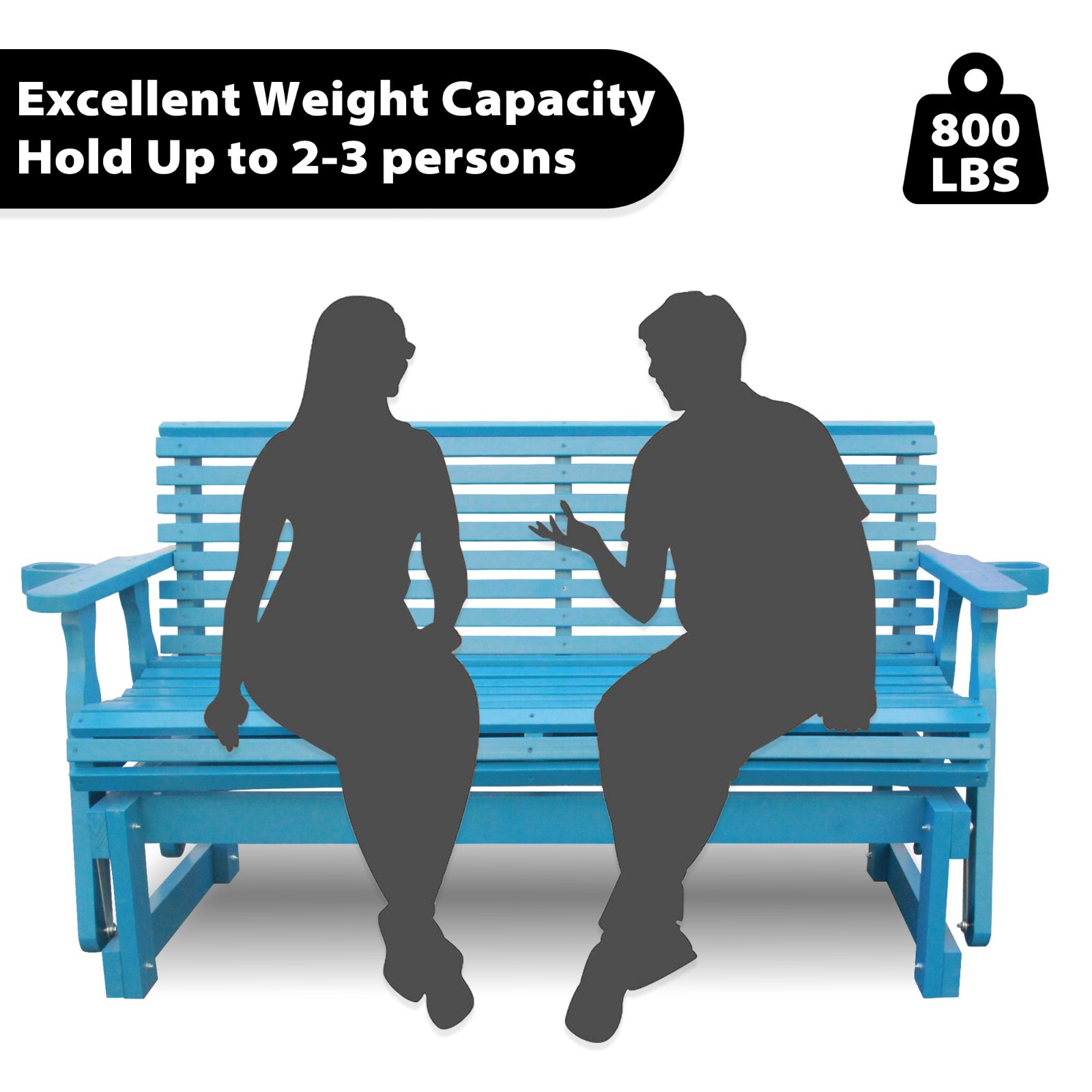 Beneouya 5FT Outdoor Glider Bench with High Roll Back