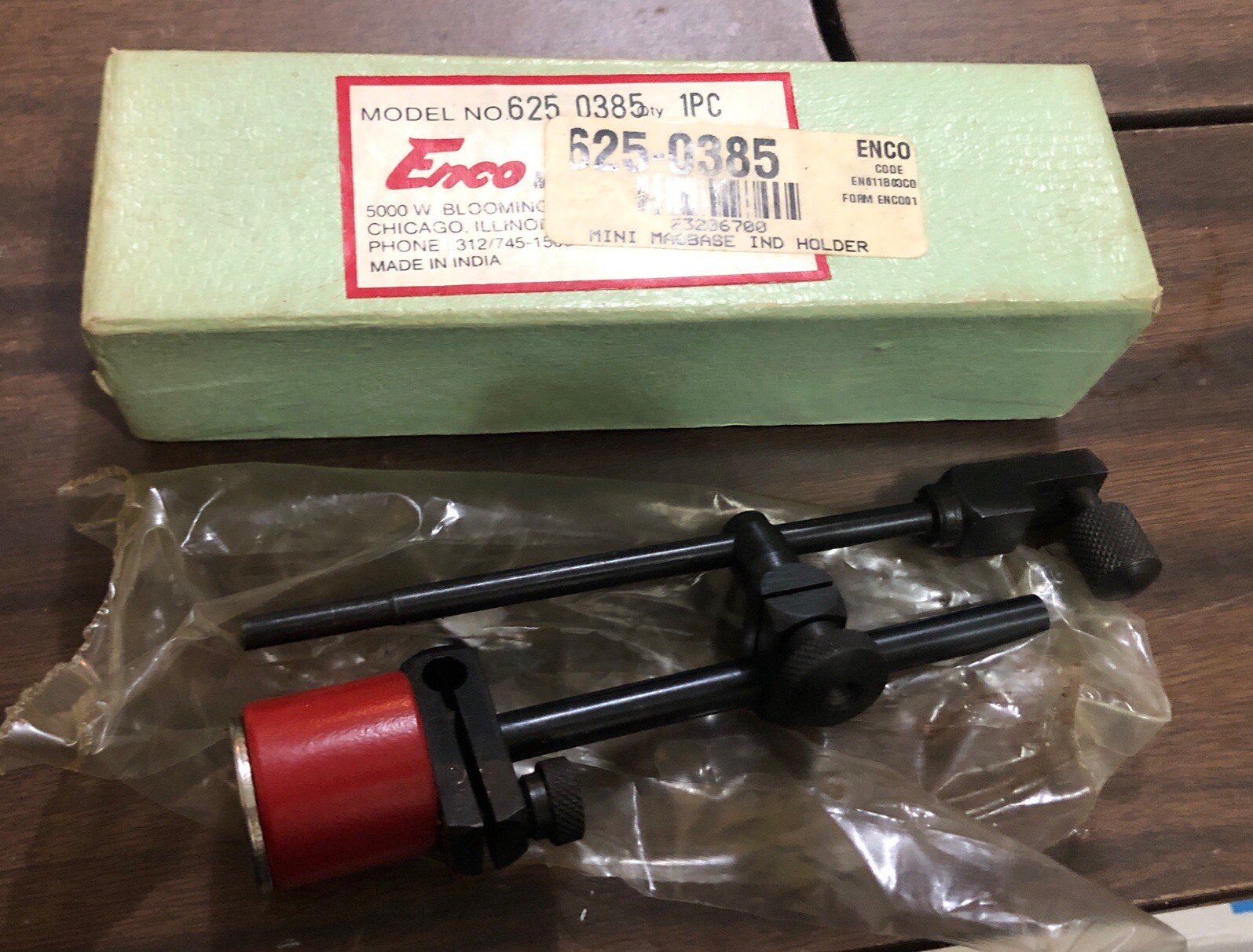 Enco Model No. 625 0385 Mini Magnetic Base Indicator Holder Vintage