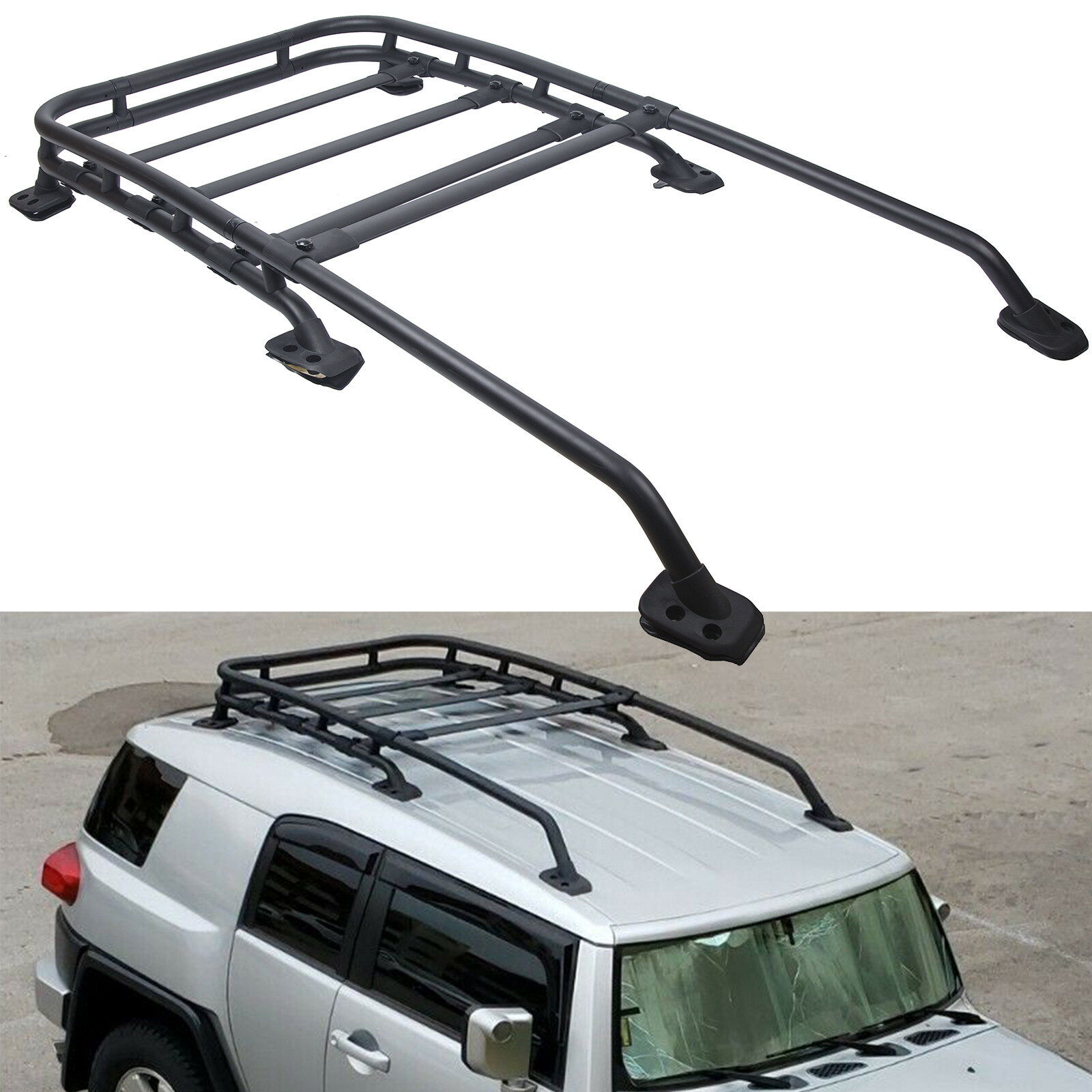 For Toyota FJ Cruiser 2007-2014 Factory Style Aluminum Roof Rack Rail Top Cargo