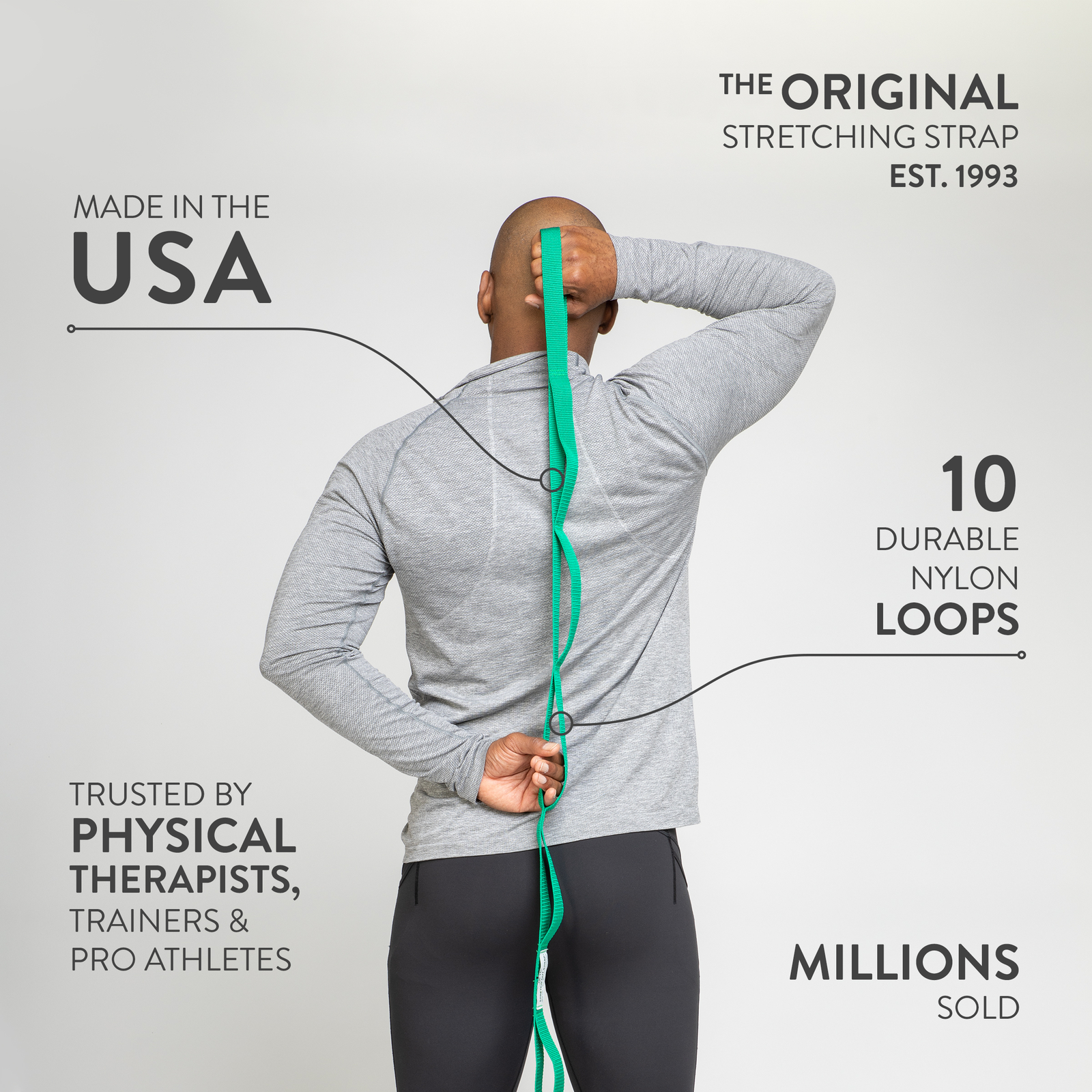 OPTP The Original Stretch Out Strap with Exercise Poster – Made in The USA