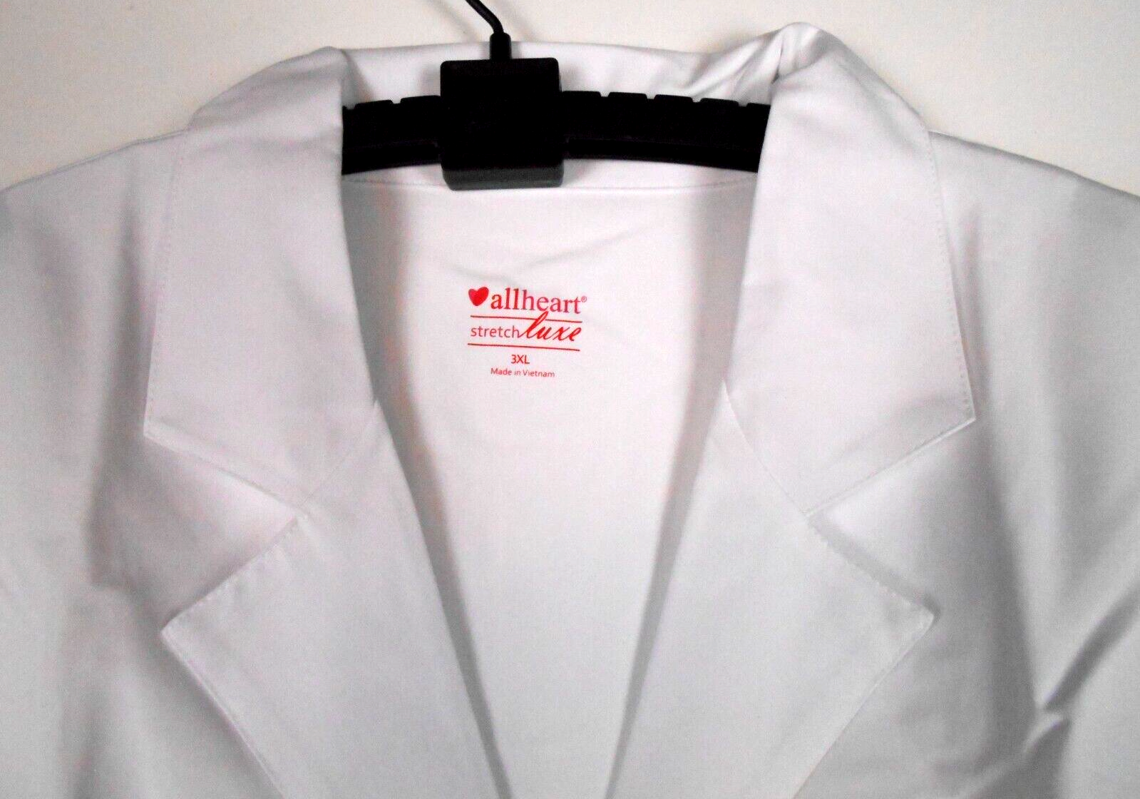 WHITE button-down Lab Coat ALLHEART STRETCH LUXE 3XL
