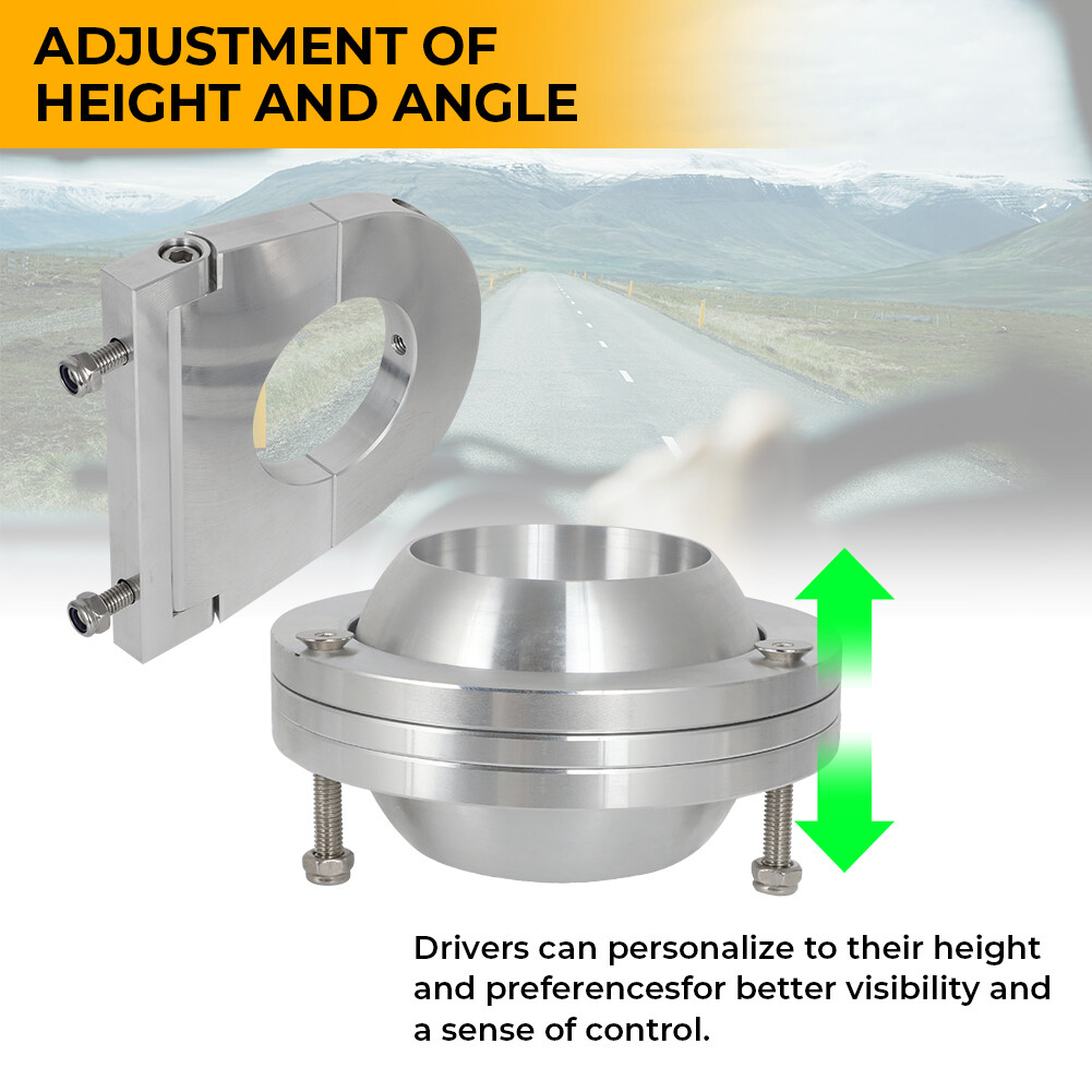 Universal 2" Swivel Base Floor Mount & 2 1/2" Steering Column Drop Kit Aluminum