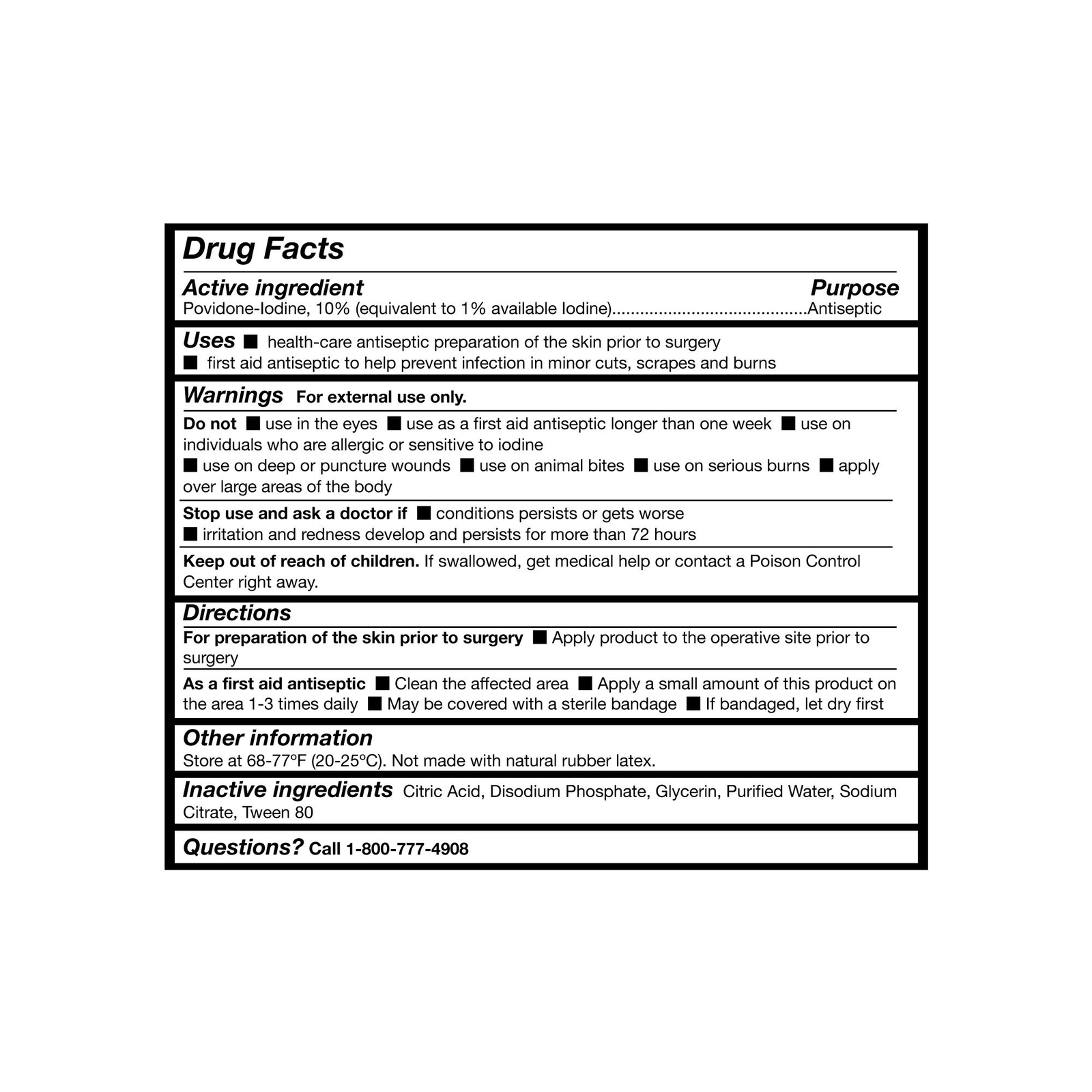 McKesson PVP Prep Solution 10% Povidone-Iodine 1 Gallon Jug 4 Ct 036