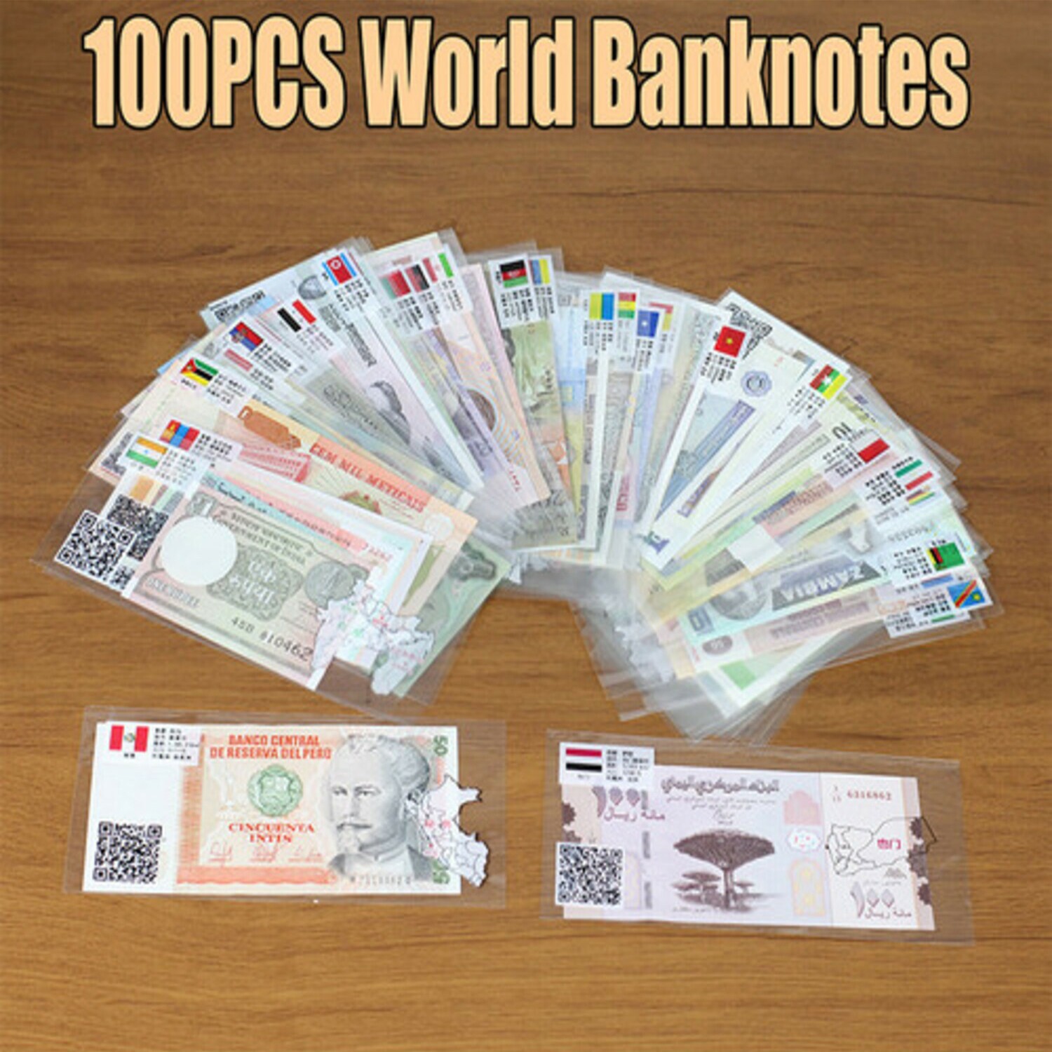 🔥100 Pcs of Different World Currency Foreign Banknote Lot UNCIRCULATED w/ BONUS