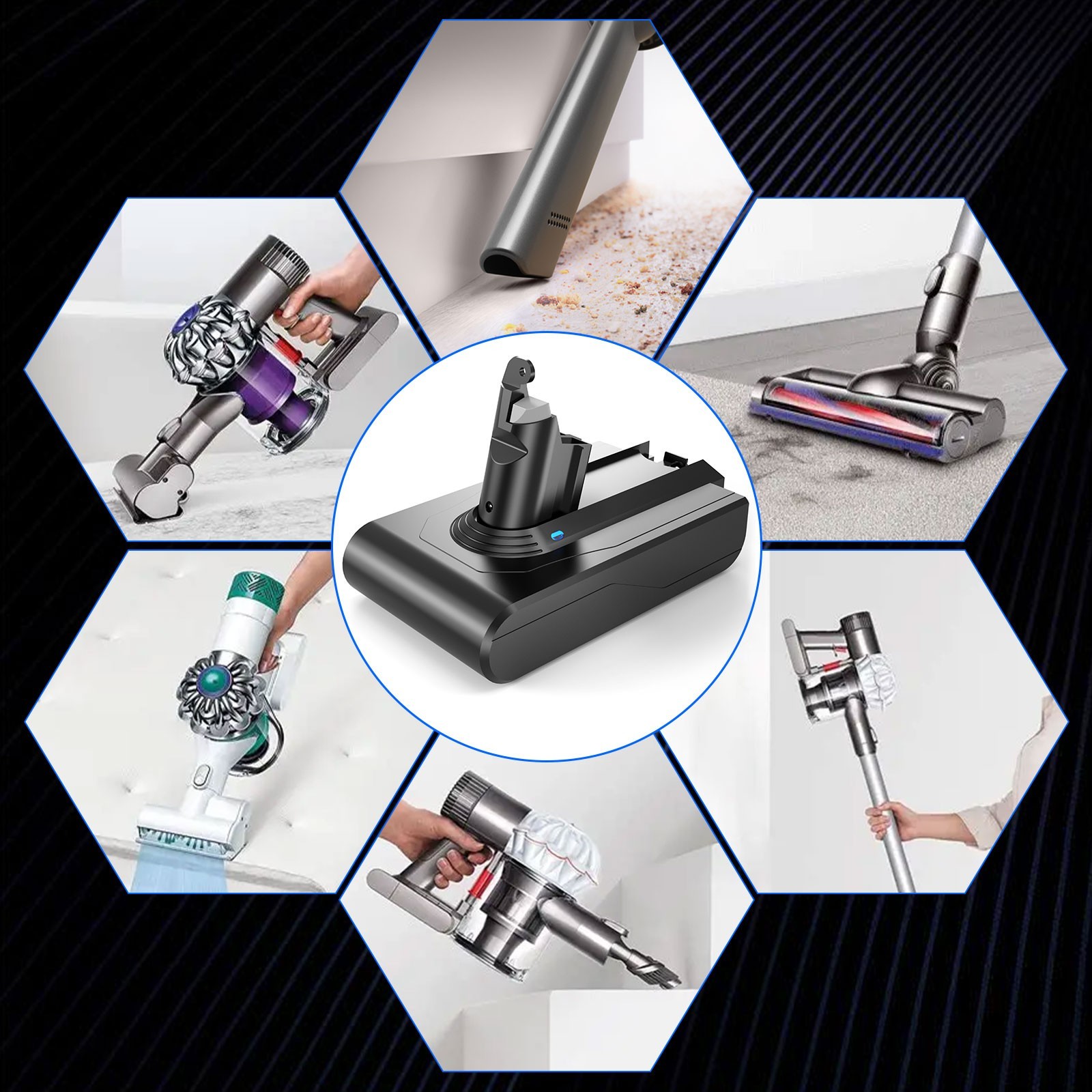 6.0Ah Battery Replace For Dyson DC58 DC59 DC61 DC62 Animal V6 HEPA SV03 SV08 US