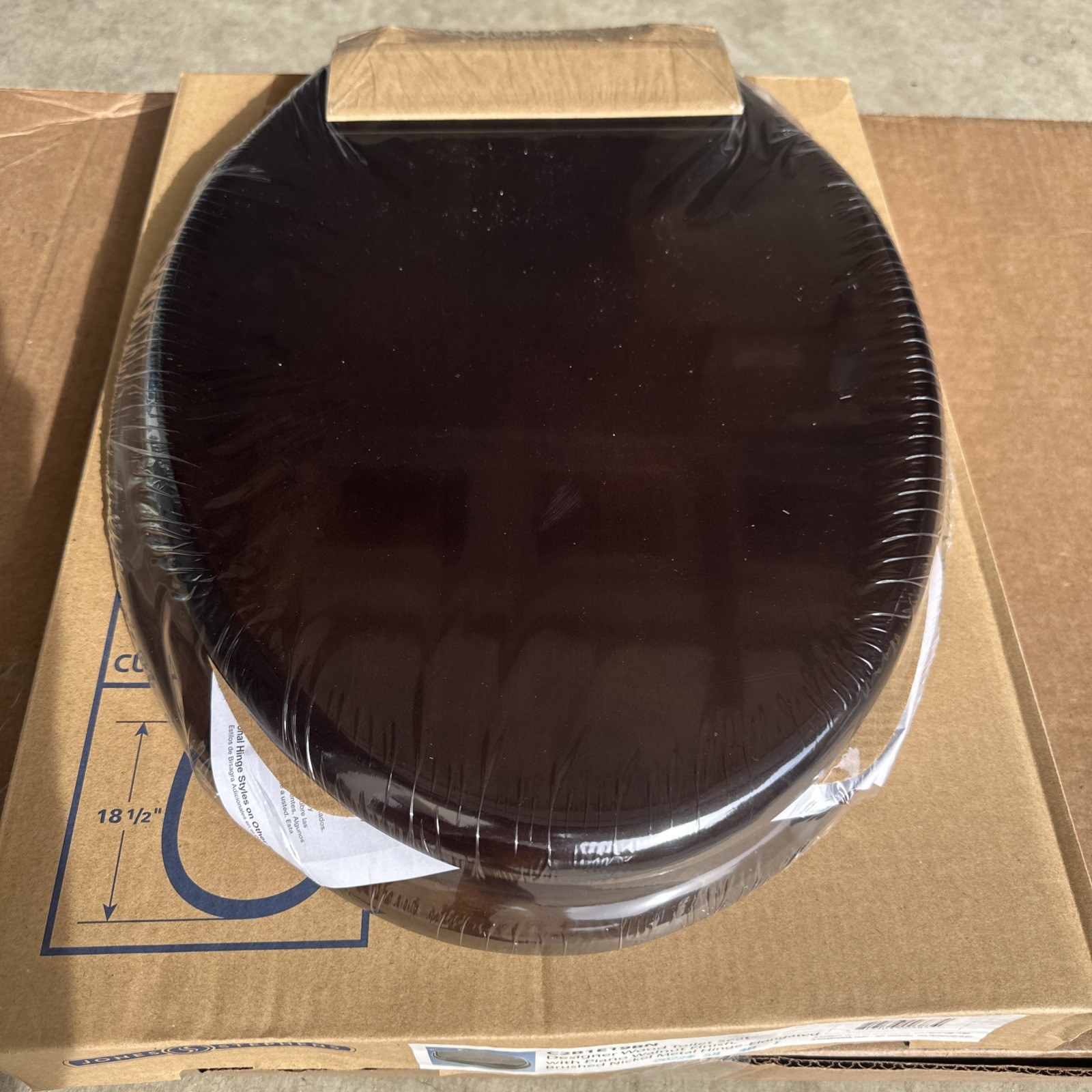 Jones Stephens C2B1E19BN Designer Wood Elongated Seat w/ Piano Walnut Finish