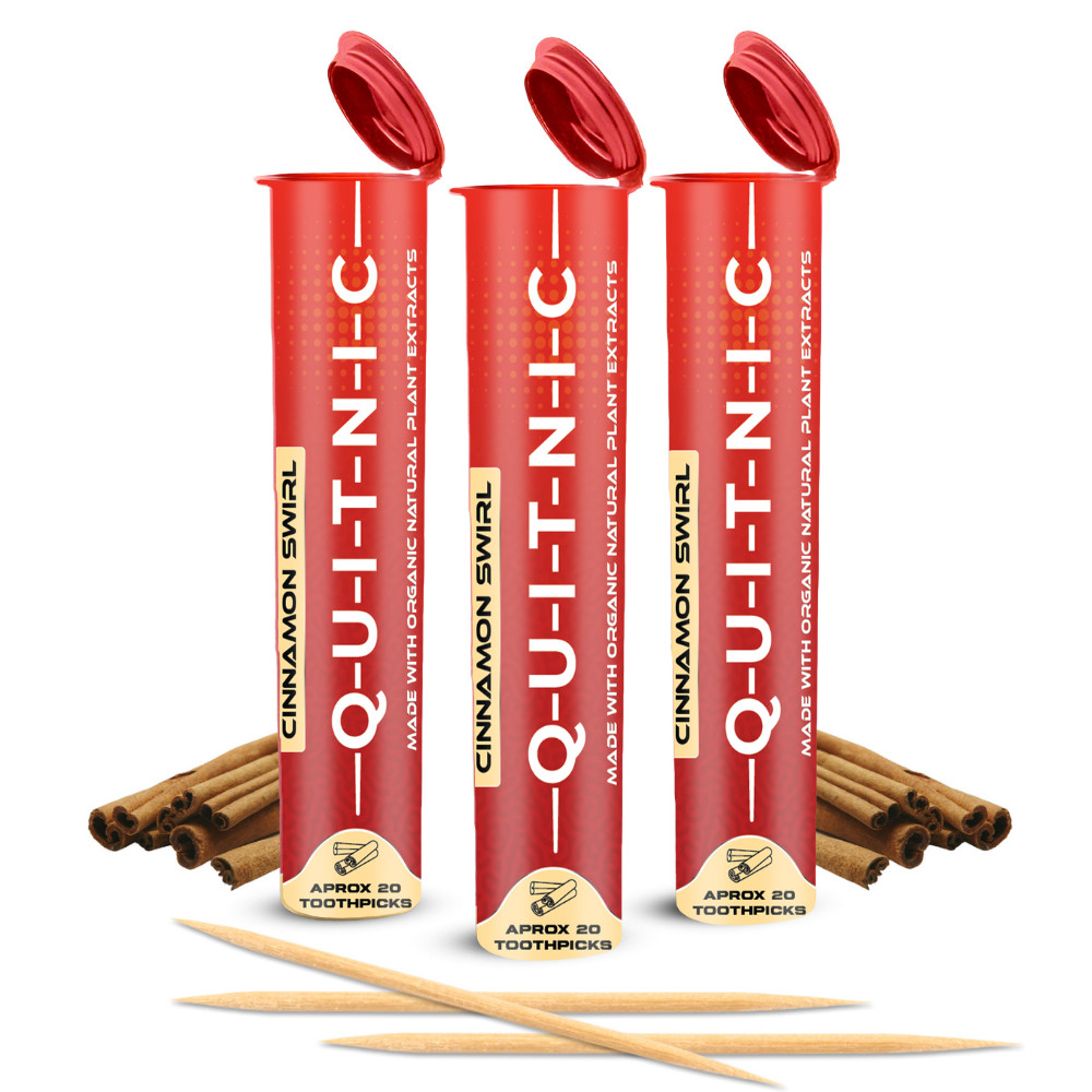 Quit-NIC Infused Flavored Toothpicks to Help Quit Smoking Cinnamon Swirl 3 Pack