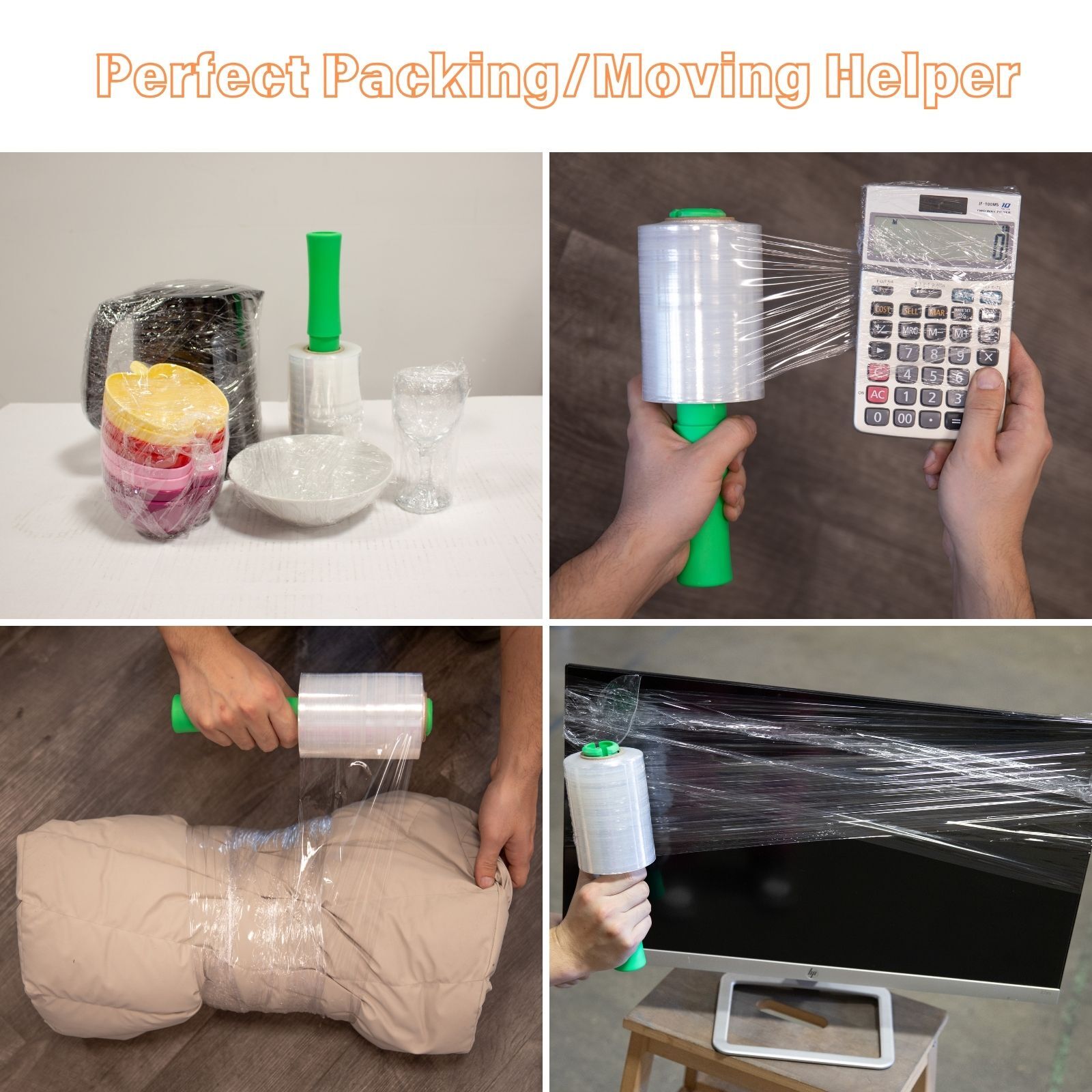 5" in. x 1000FT 60 Gauge 6PC/9PC Rolls Stretch Shrink Film Hand Wrap Core 1"