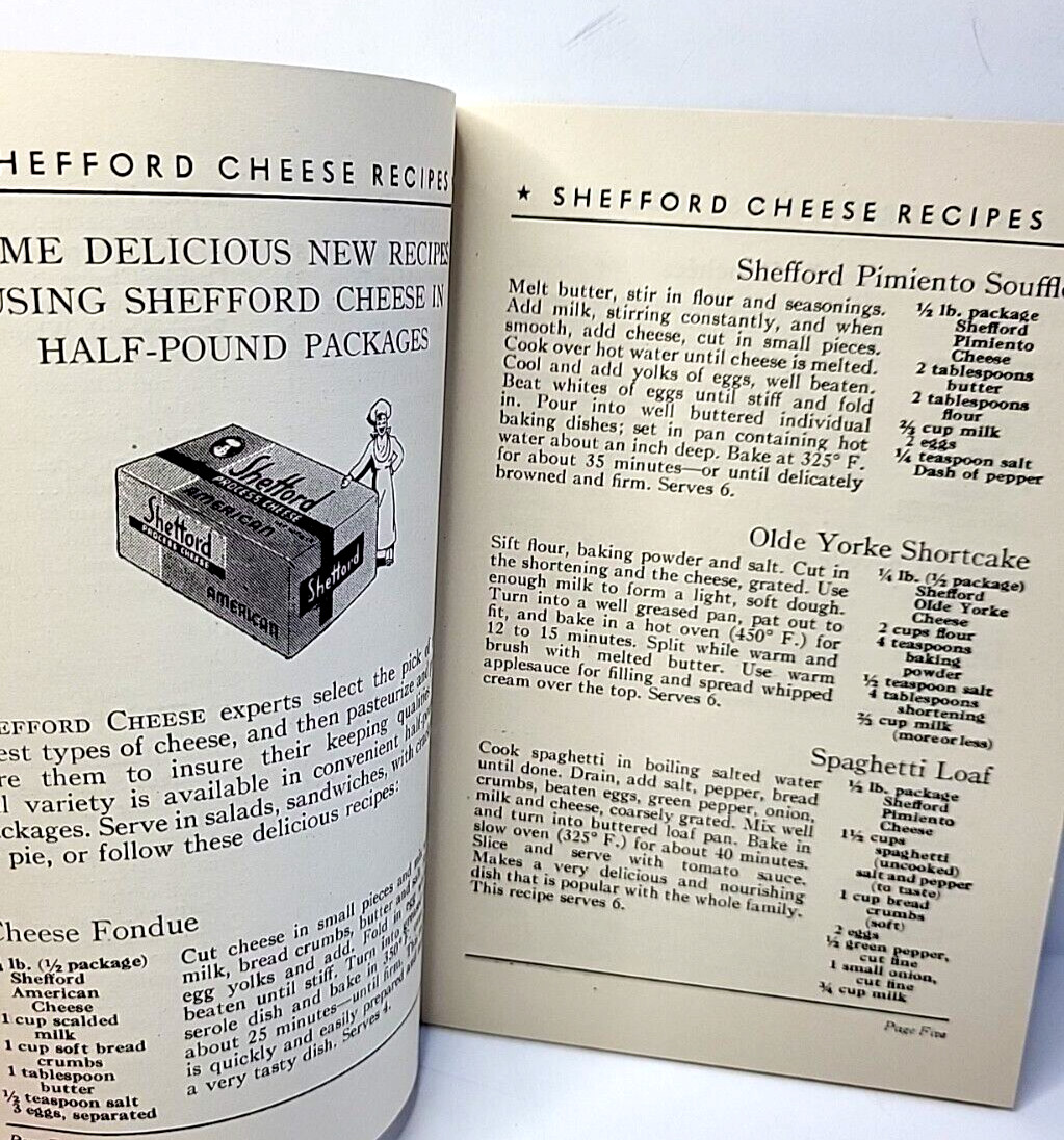 Vintage 1938 Shefford Cheese Recipes Advertising Booklet Alberta Winthrop