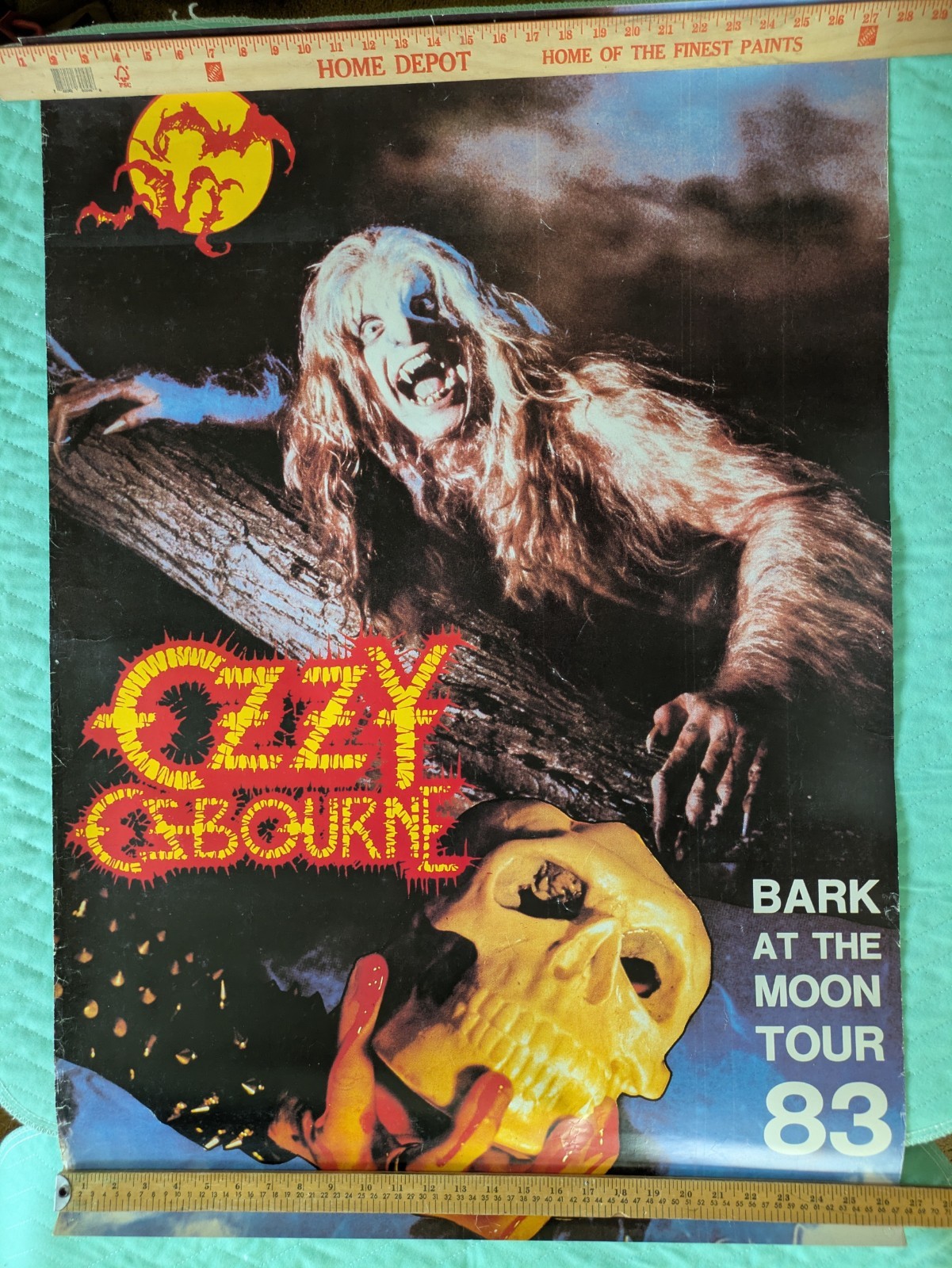 Ozzy Osbourne - Vintage FRENCH Bark At The Moon Tour 83 .. 35" x 26.5"