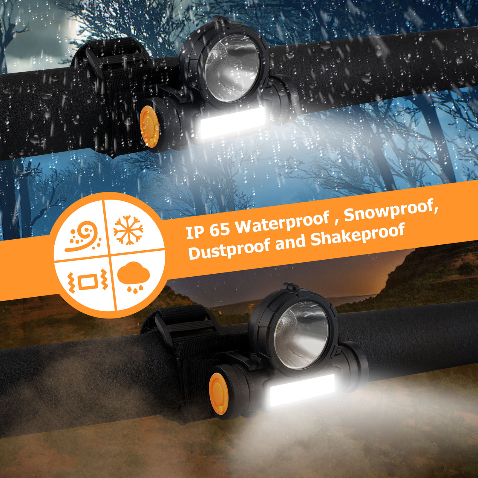 2PCS UTV Side Rear View Mirrors w/ Light+LED Dome Lights For Can Am Maverick X3