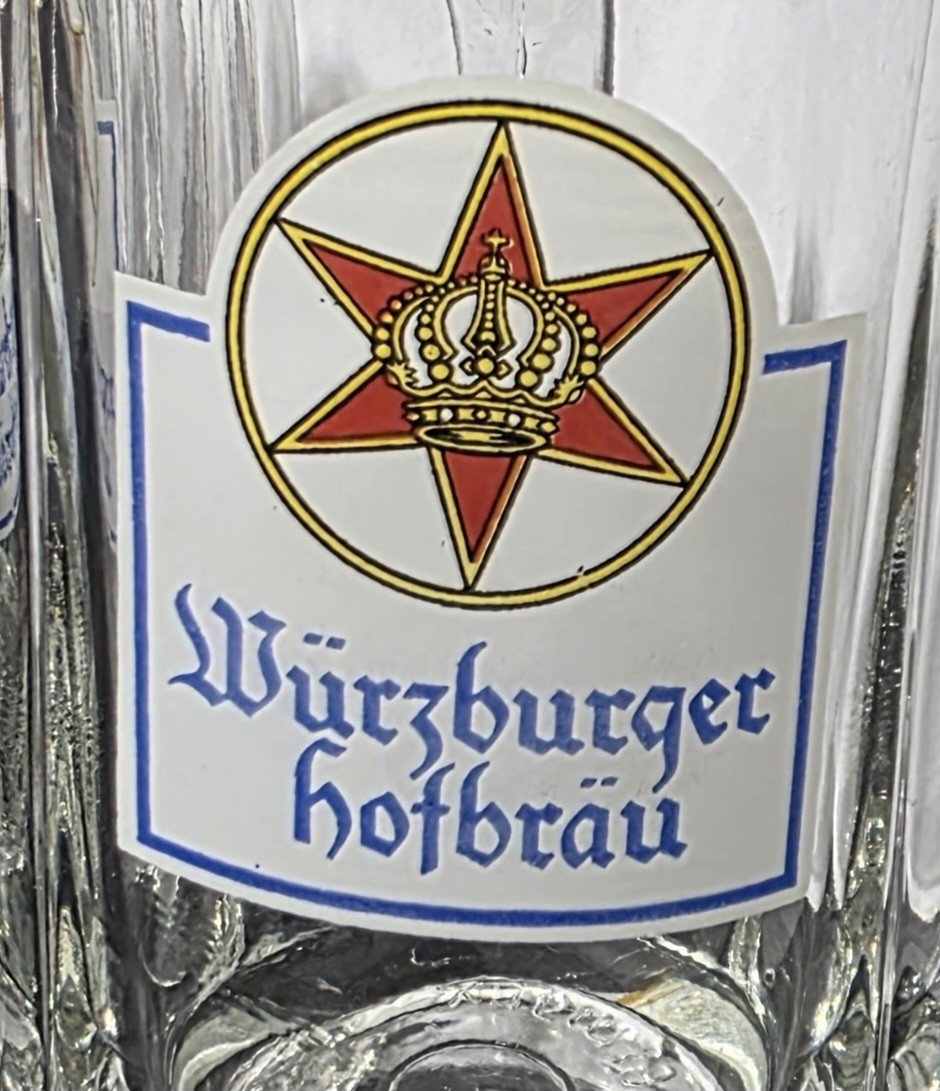 4 Vintage Collectable Wurzburger Hofbrau Bavarian Pilsner Beer Glass Stein Mug