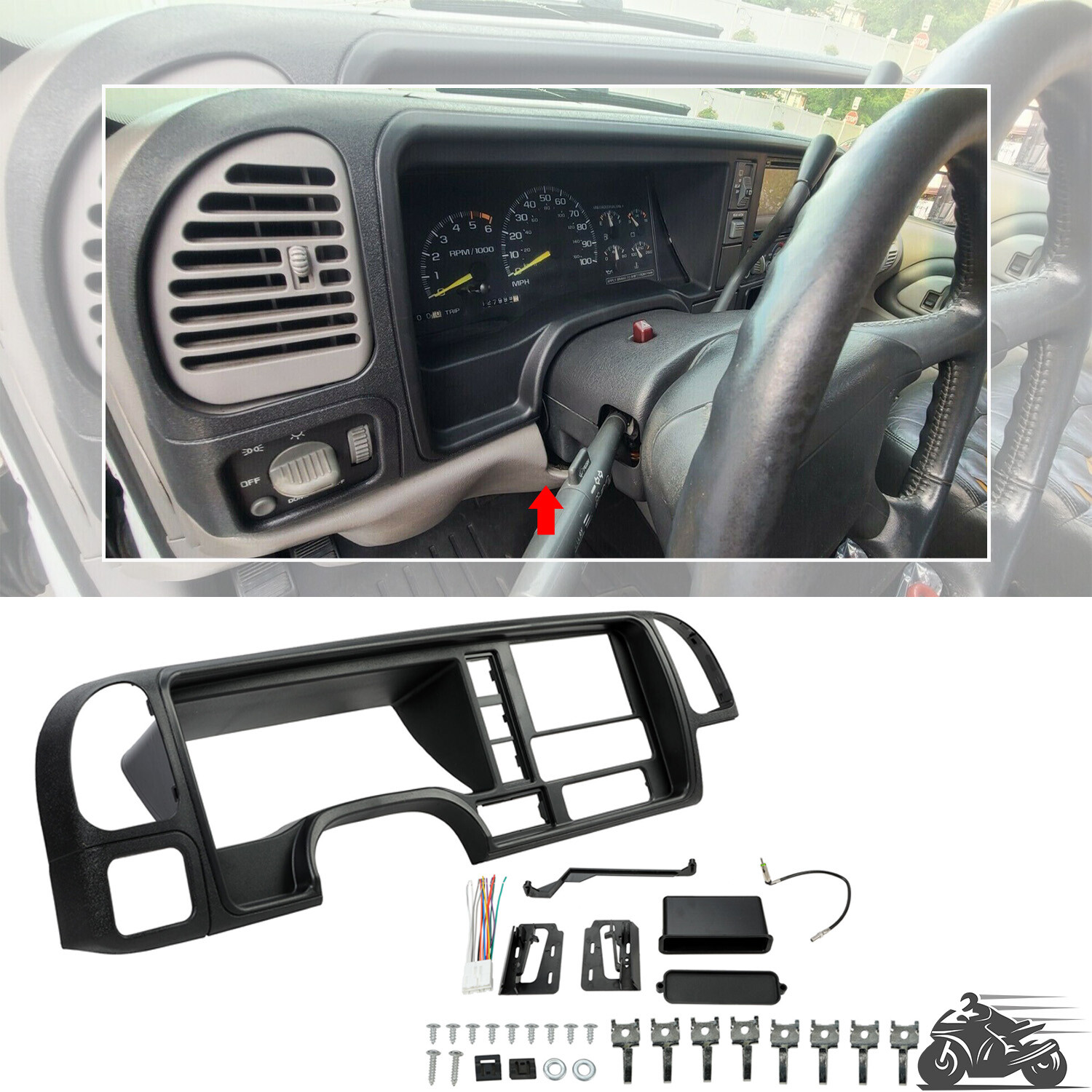 Radio Stereo Double Din Truck Dash Kit For 1995-2002 GMC Full Size Trucks / SUVs