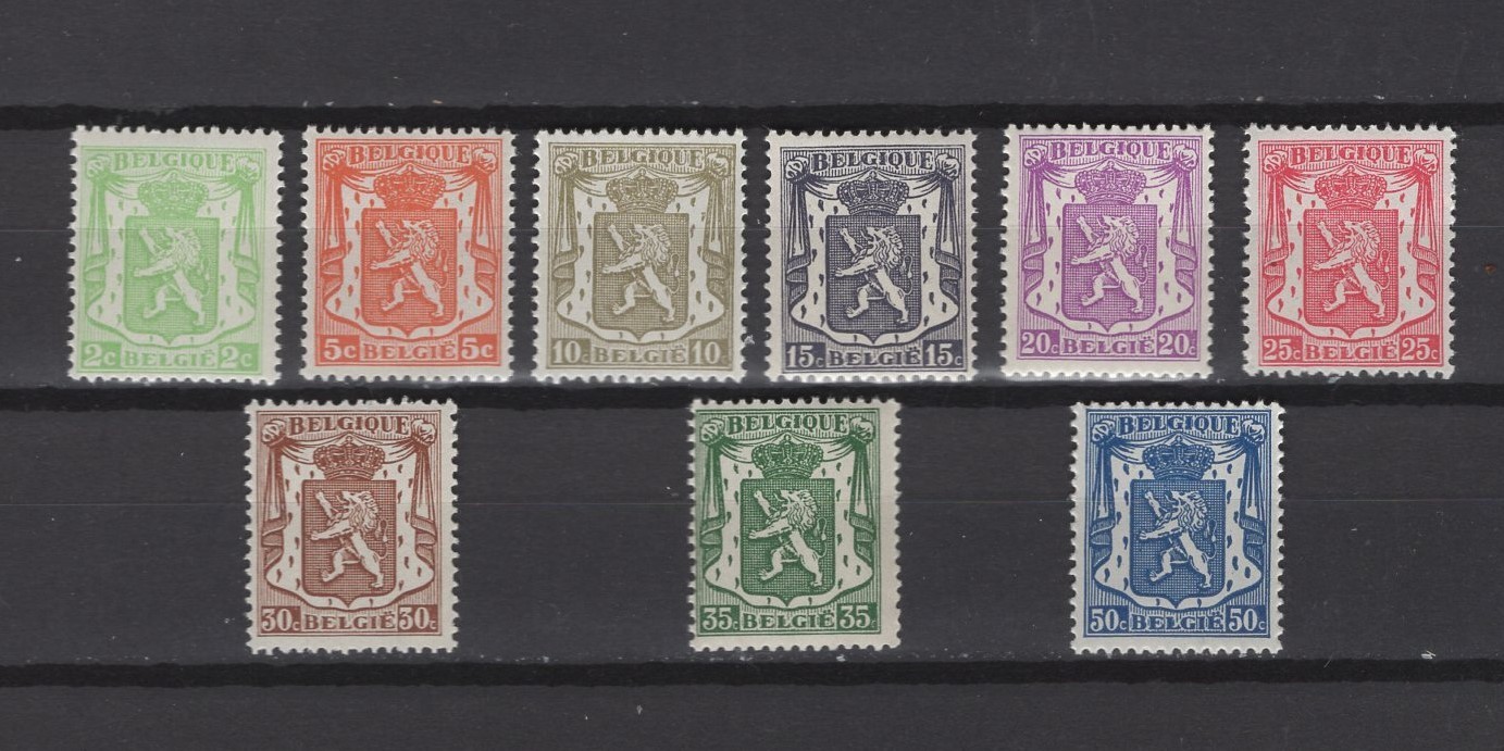 BELGIUM 1935 state coat of arms  set  MNH** 418A/426