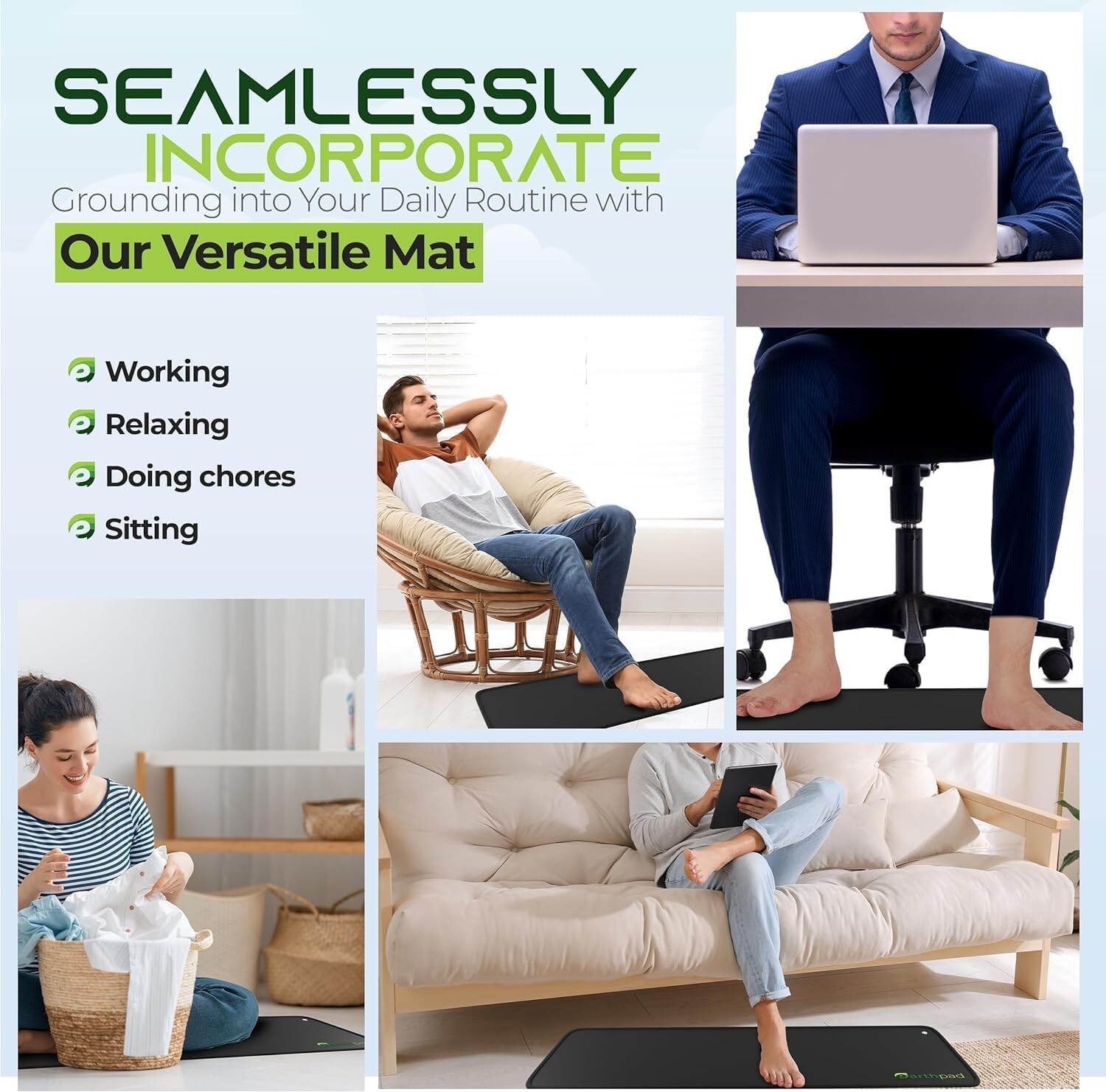 Grounding Mat | 39.4x11.8 Earthing Pad for Relieving Stress Anxiety Inflammation