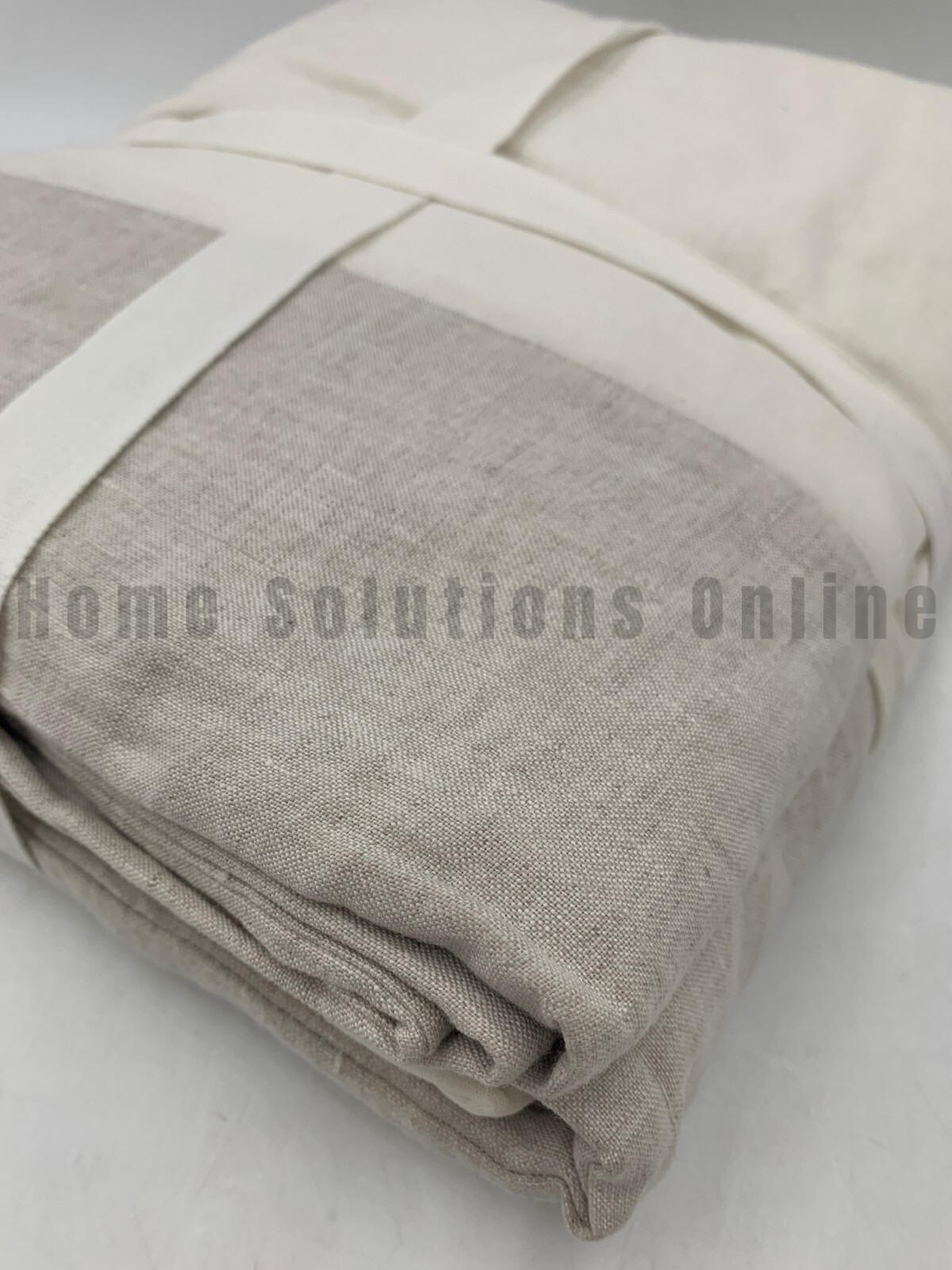 Pottery Barn Belgian Flax Linen Bed Skirt Flax Beige Full 14" Drop #H121D