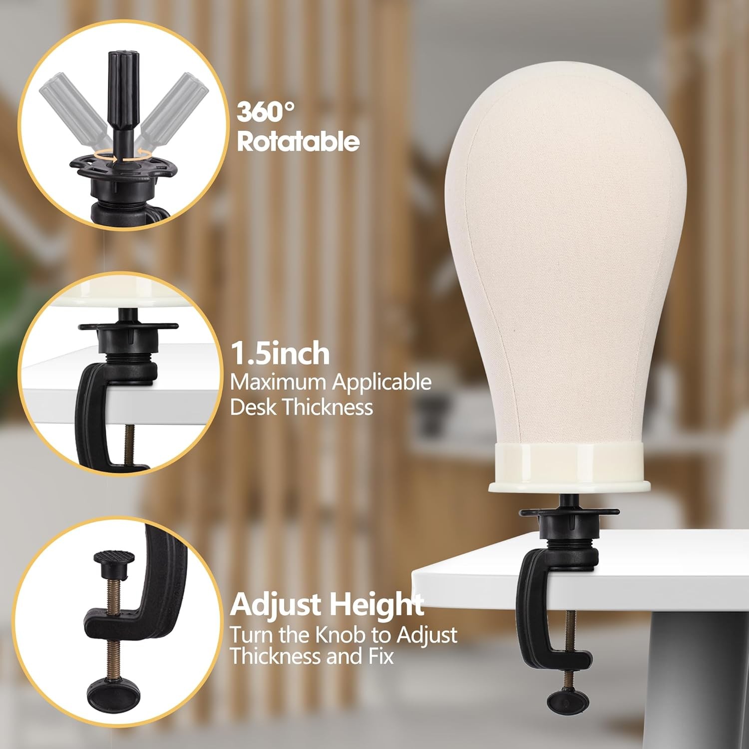 Professional Tripod Reinforced Wig Mannequin Stand Display W/Head Set Adjustable