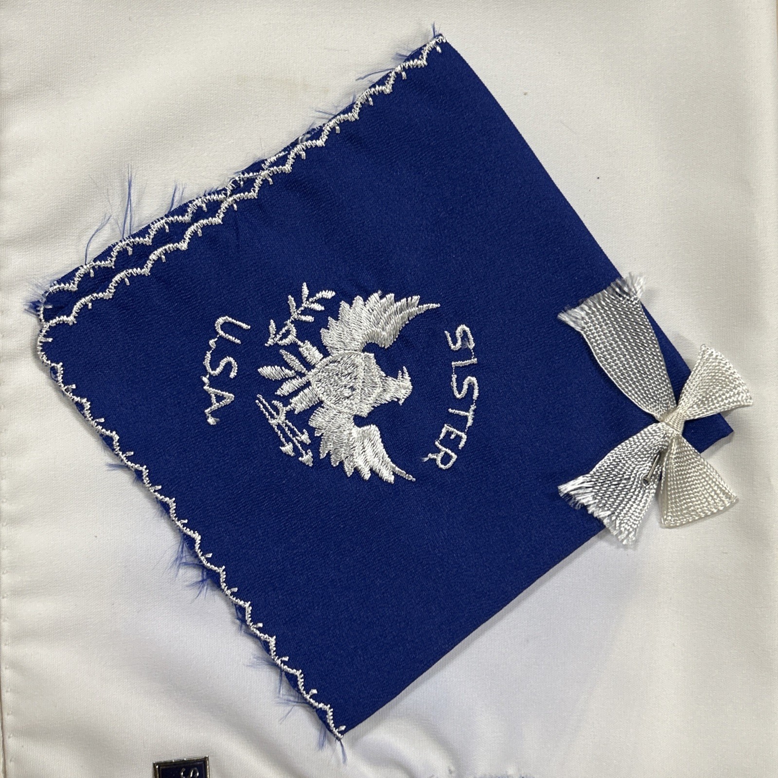 WWII U.S. Army Victory Scarf & Handkerchief Sister Wife Cameo Box Embroidered