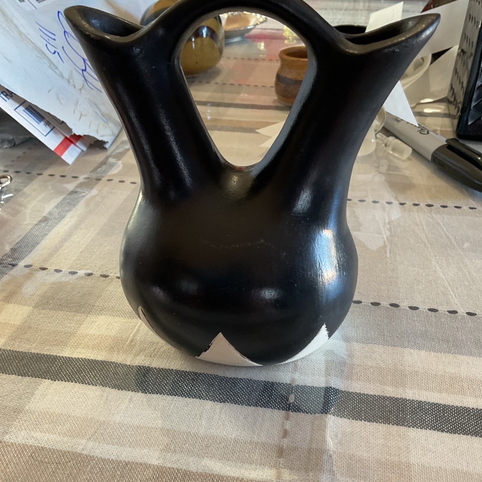 Pottery Wedding Vase Signed By Artist AG