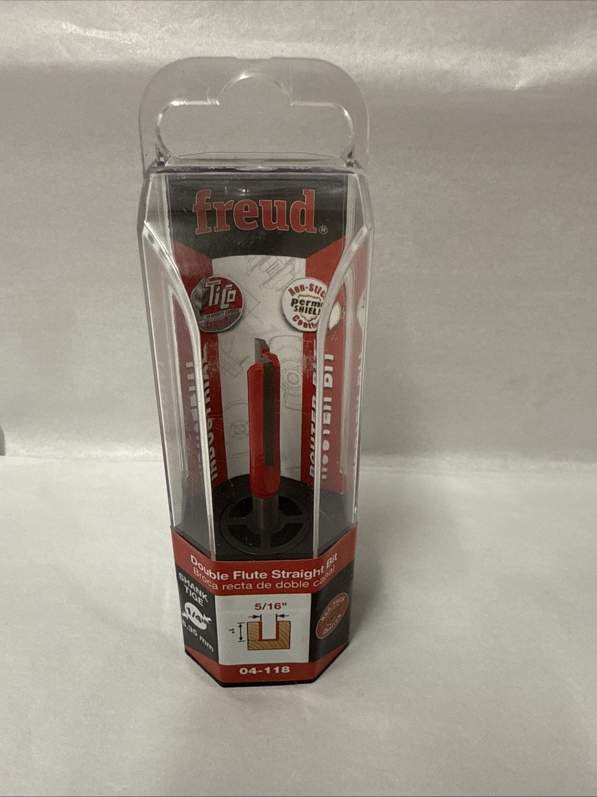 New Freud 04-118, 5/16" By 1" Cut, Double Flute Straight Bit, 1/4" Shank