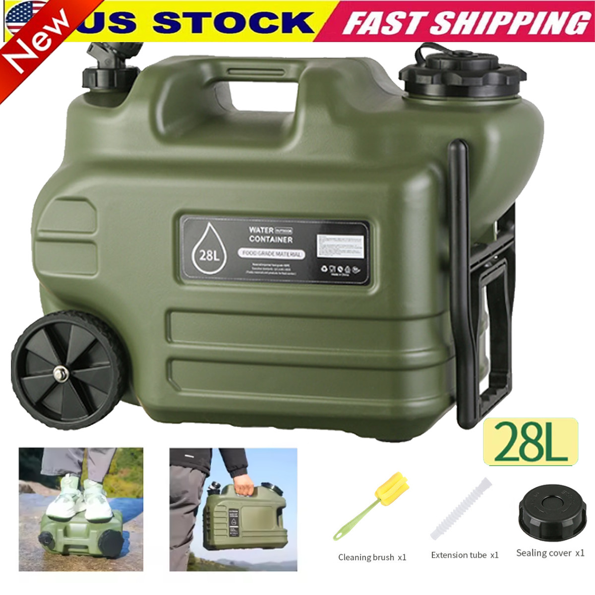 7 Gallon Water Jug,Camping Water Container, BPA Free Portable Water Dispenser US