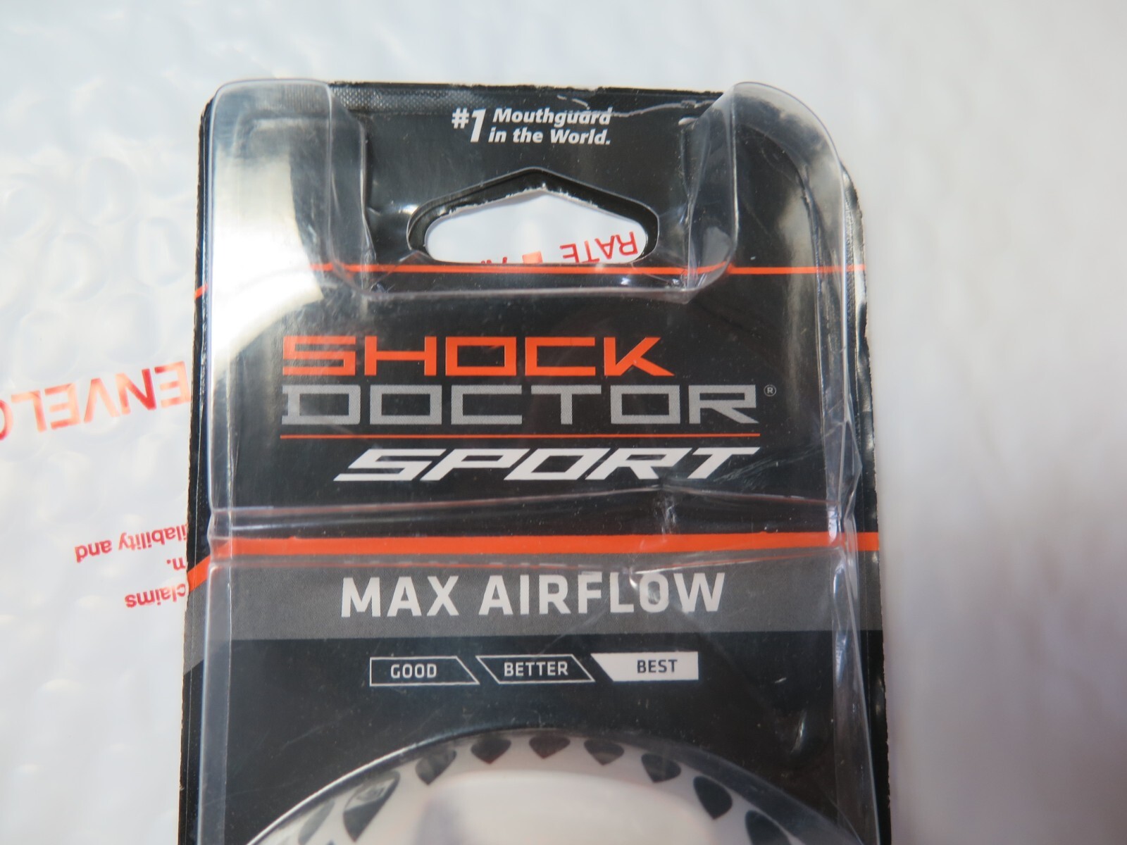 Shock Doctor Sport Max Airflow Mouth guard White Fangs Works w/Braces Lip Guard