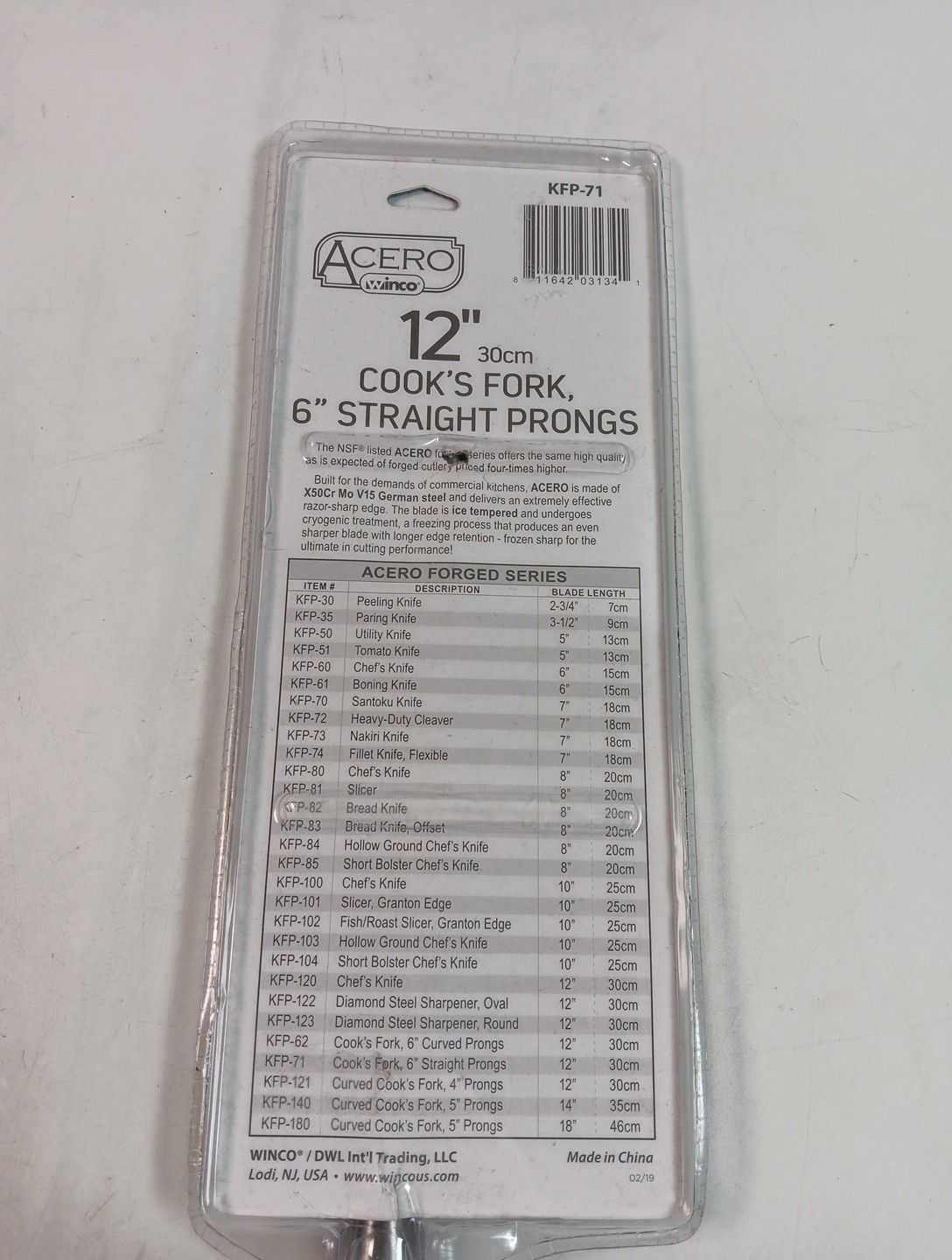 Winco KFP71 7 in Acero Carving Fork