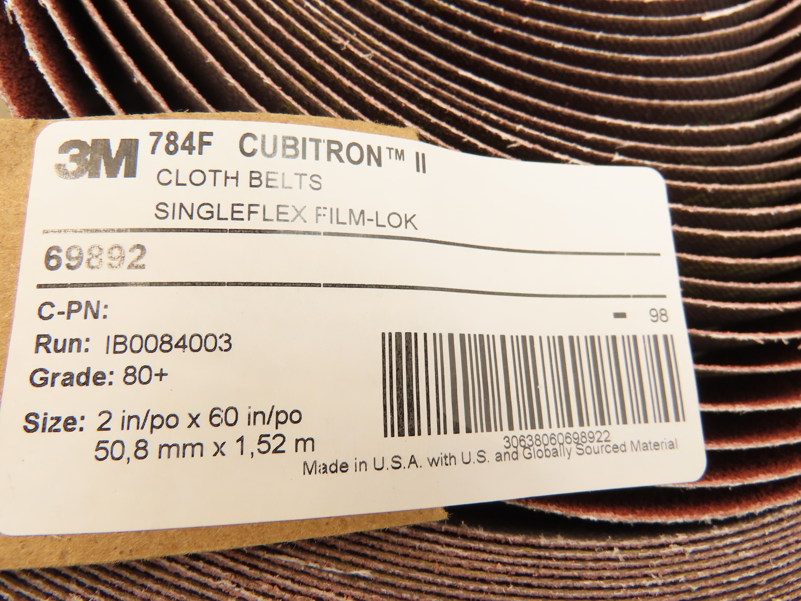 3M 69892 Cubitron II Cloth Belts Singleflex Filmlok 80 Grit Lot Of 50 Belts