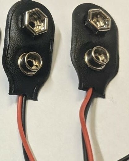 2pcs - 9V (9 Volt) Battery Snap Clip Connector  - with 6 inch leads - Mr Circuit